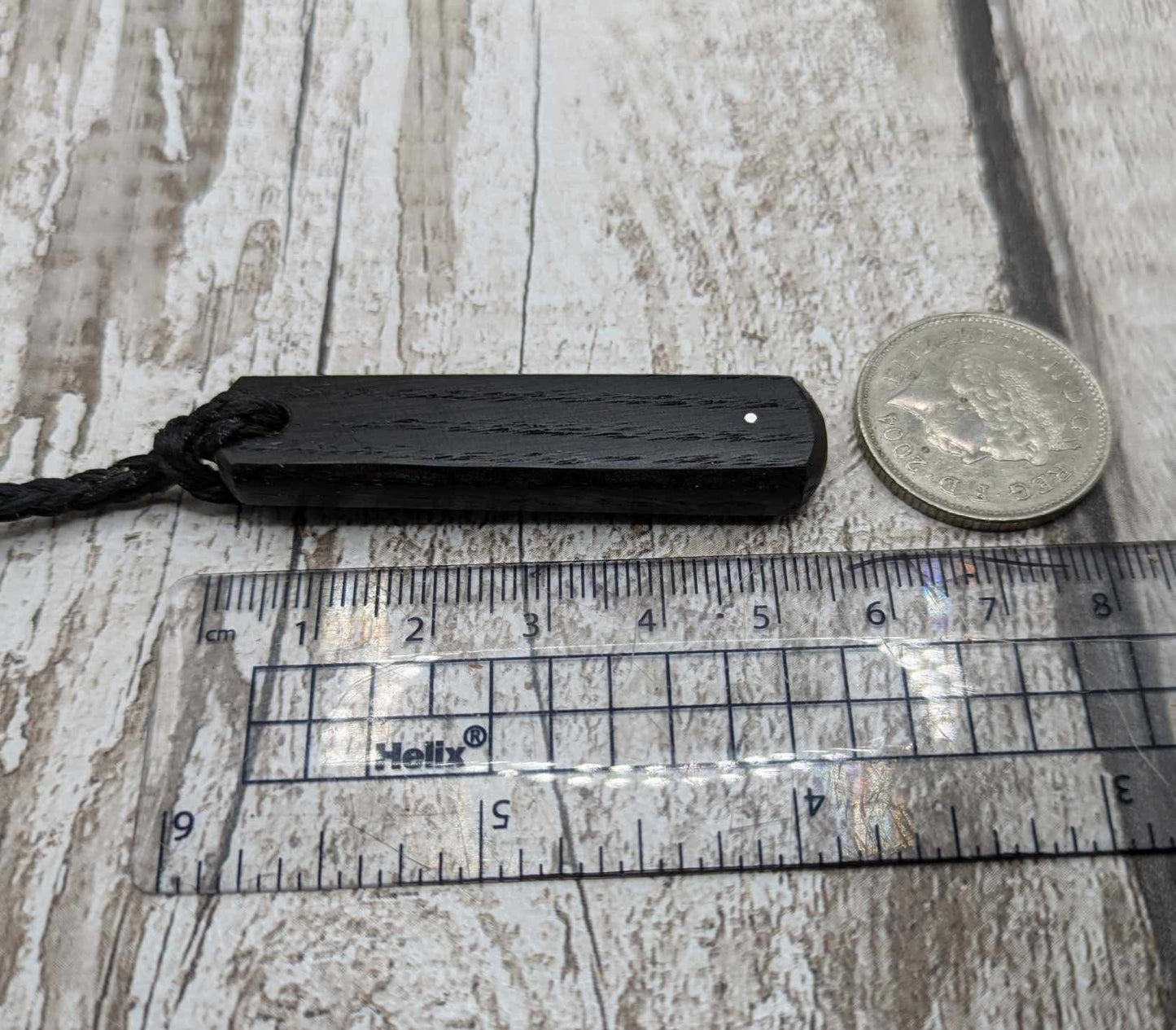 Fenland big oak roimata pendant drop with silver dot.