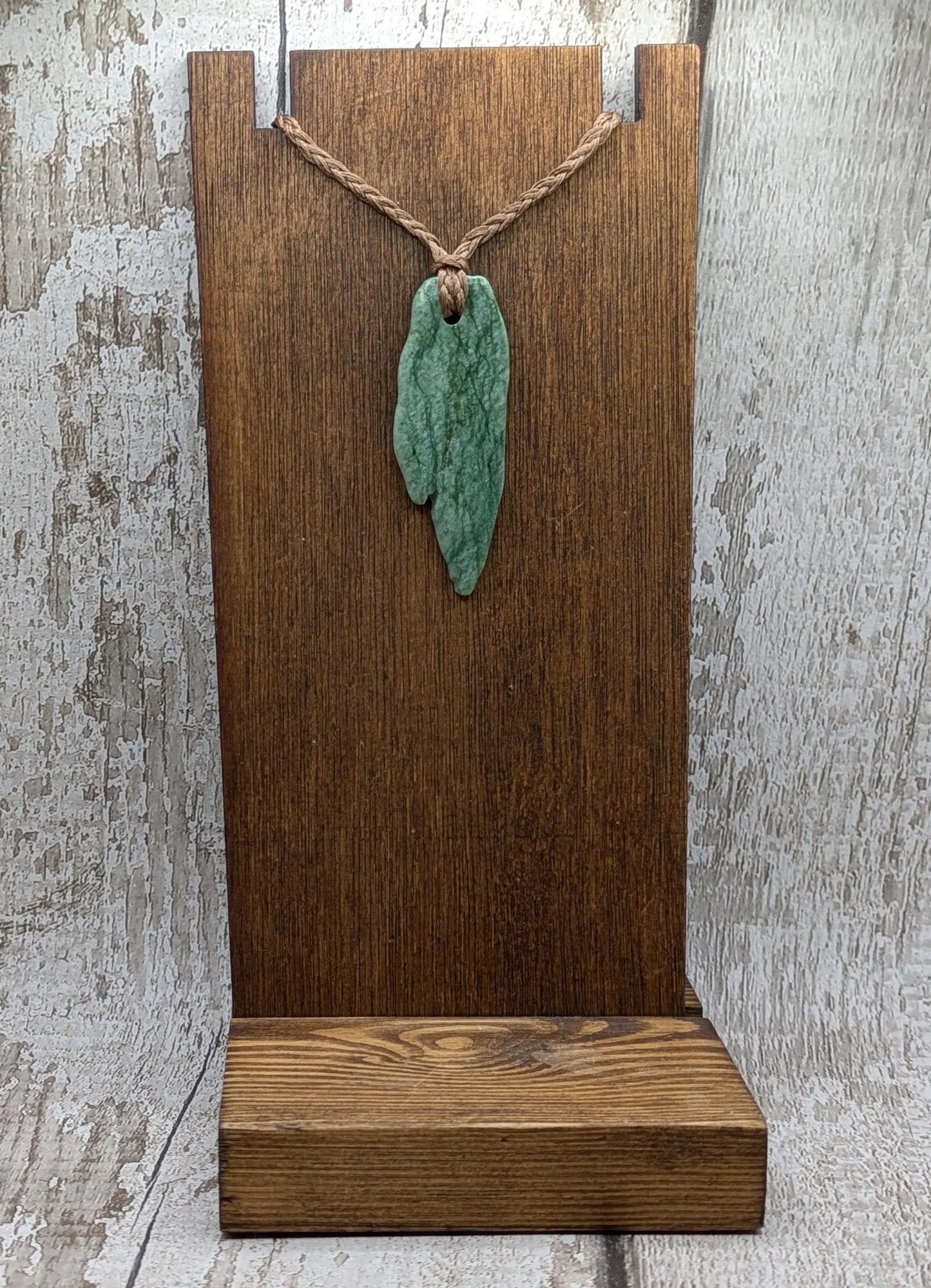 Tumbled Pounamu New Zealand greenstone pounamu pendant.