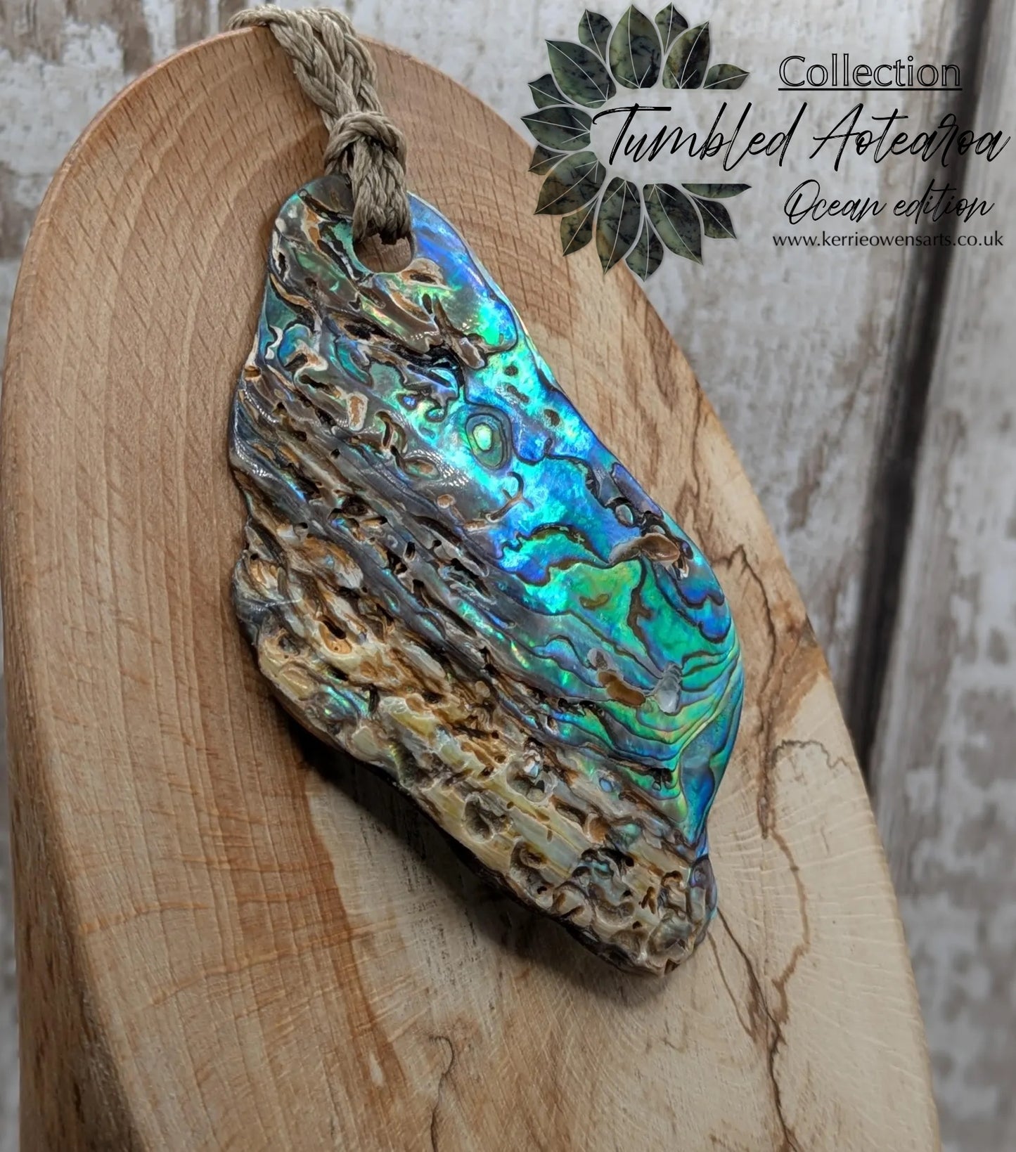 Large Freeform NZ Pāua Shell Pendant – Iridescent Abalone Statement Necklace, Natural statement Beach Jewellery.