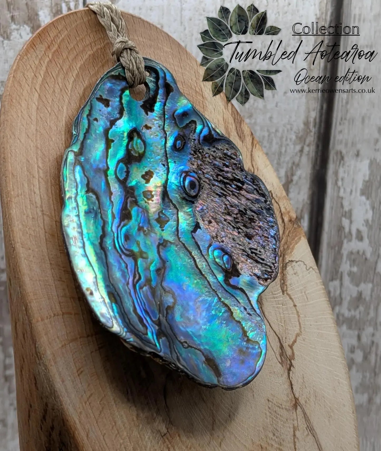Large Freeform NZ Pāua Shell Pendant – Iridescent Abalone Statement Necklace, Natural statement Beach Jewellery.