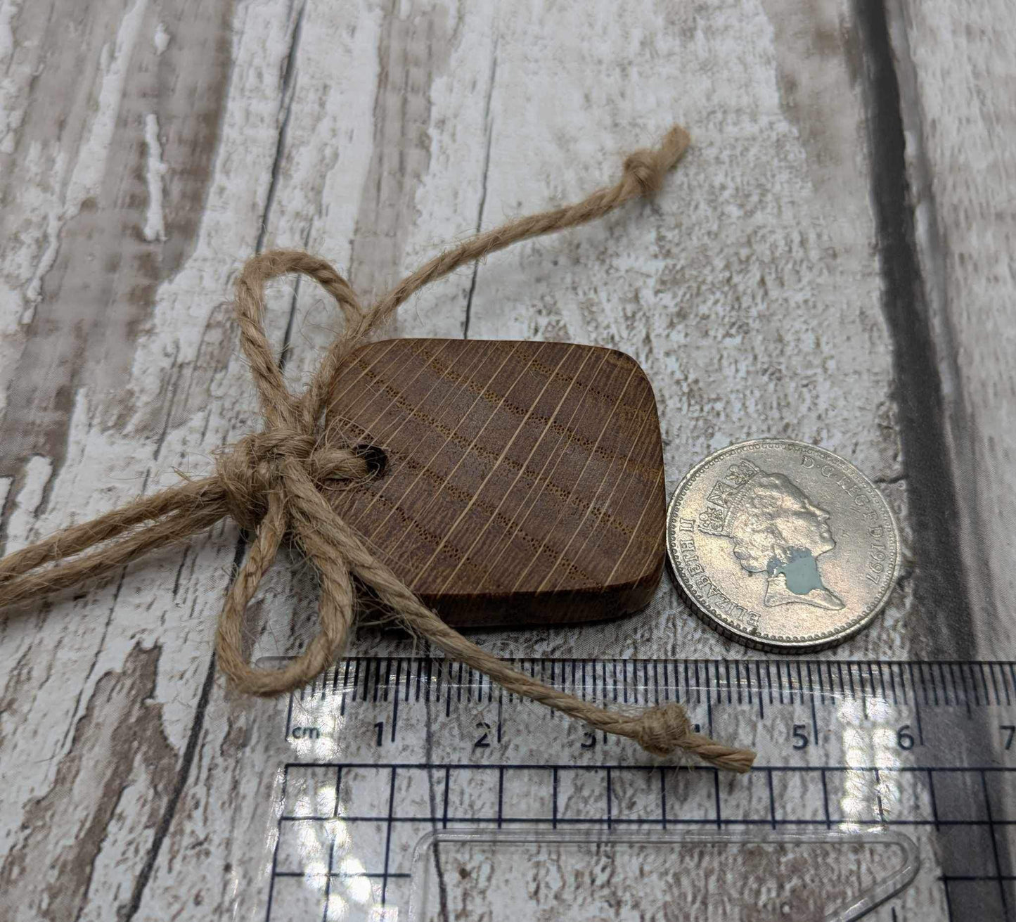Oak wood plain square hanging decoration. Made to order.