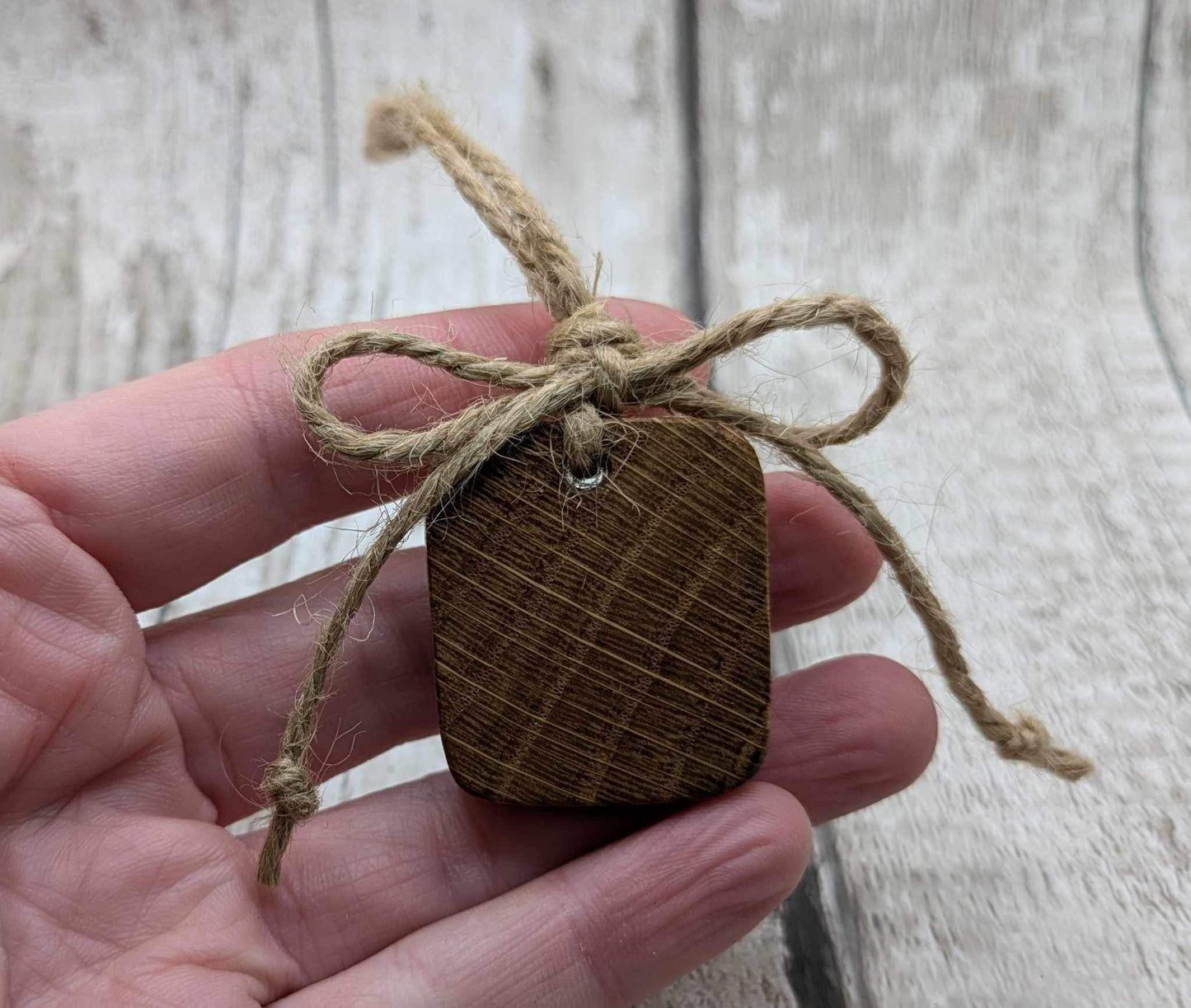 Oak wood plain square hanging decoration. Made to order.
