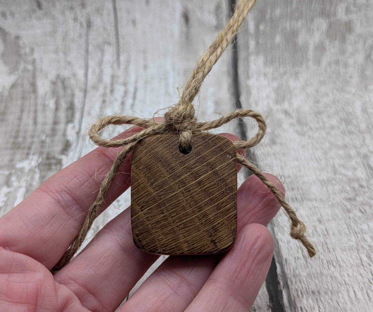 Oak wood plain square hanging decoration. Made to order.