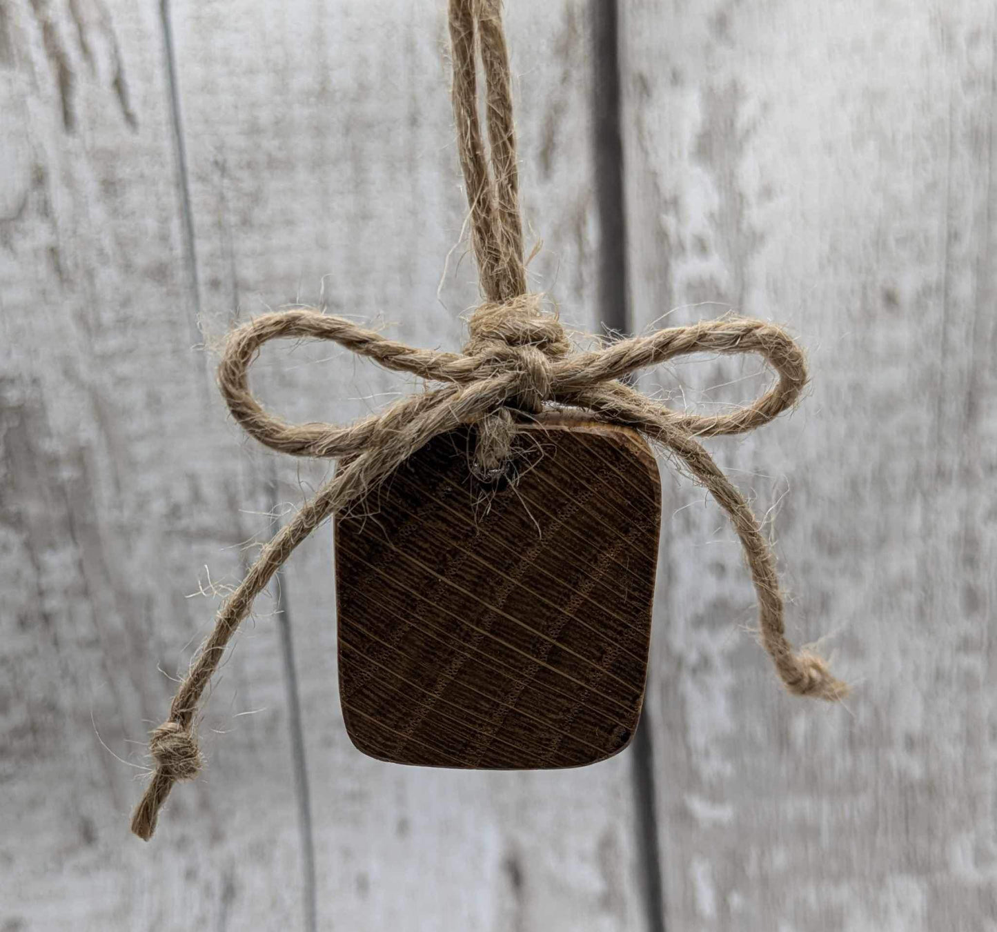 Oak wood plain square hanging decoration. Made to order.