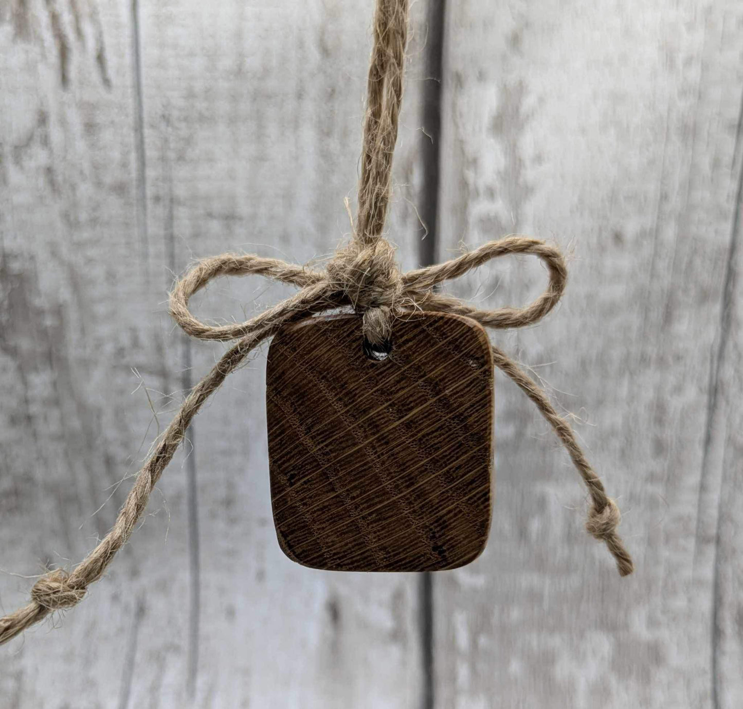 Oak wood plain square hanging decoration. Made to order.
