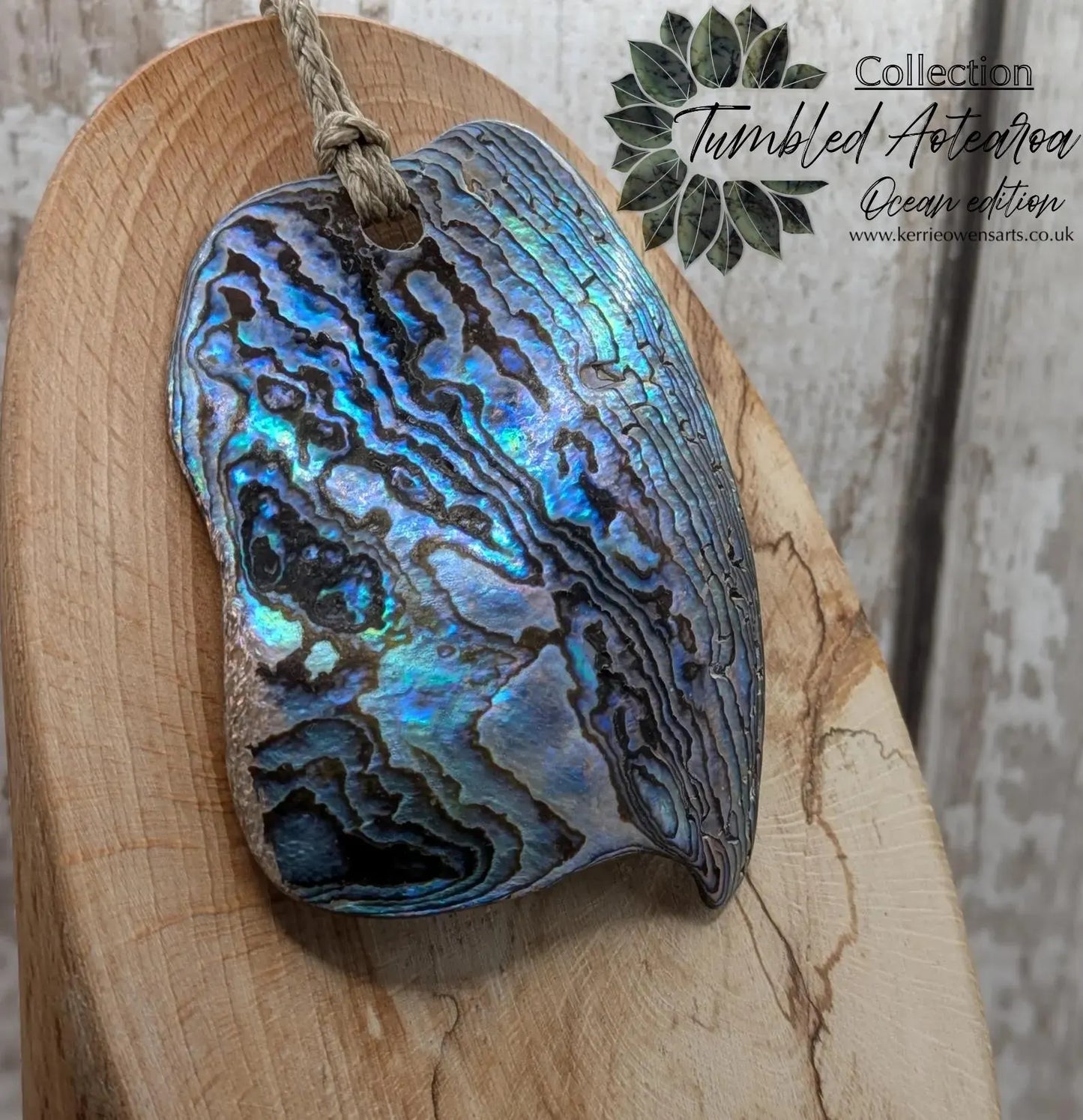 Large Freeform NZ Pāua Shell Pendant – Iridescent Abalone Statement Necklace, Natural statement Beach Jewellery.