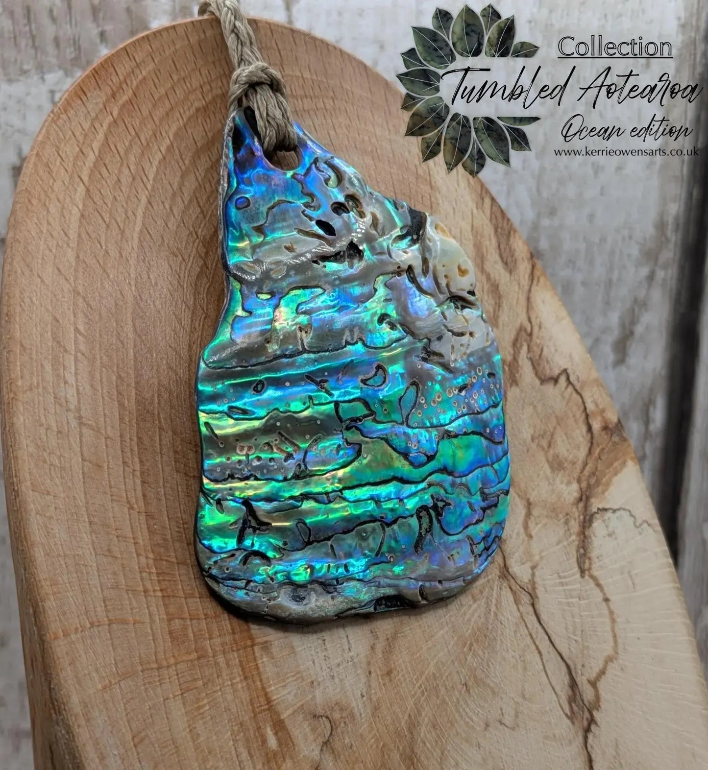 Large Freeform NZ Pāua Shell Pendant – Iridescent Abalone Statement Necklace, Natural statement Beach Jewellery.