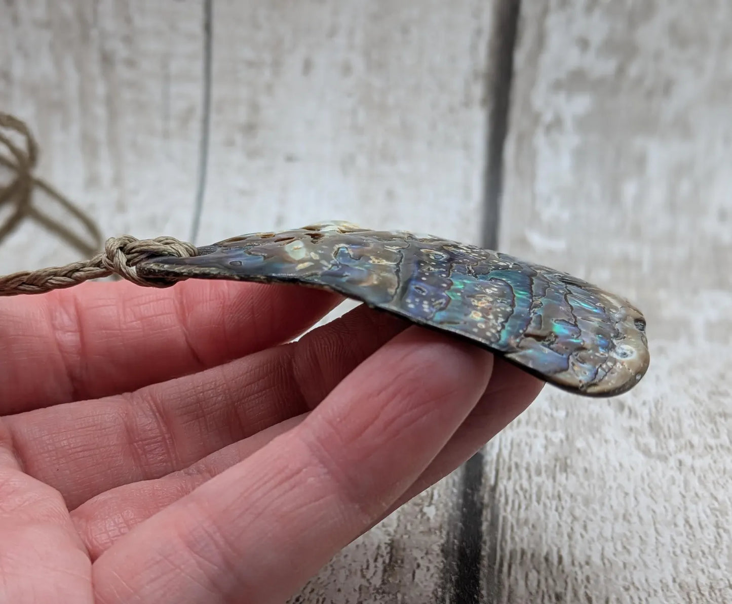 Large Freeform NZ Pāua Shell Pendant – Iridescent Abalone Statement Necklace, Natural statement Beach Jewellery.