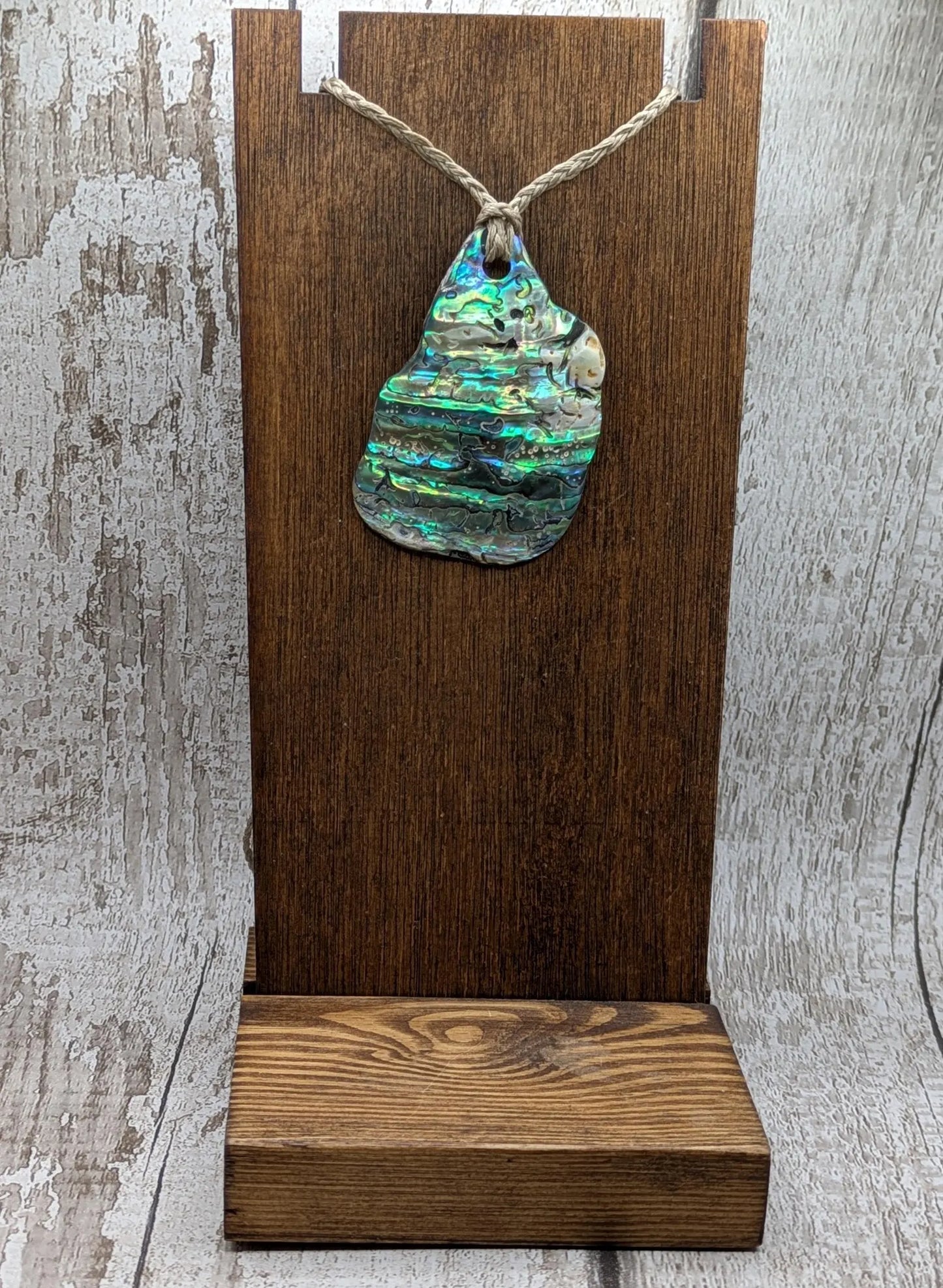 Large Freeform NZ Pāua Shell Pendant – Iridescent Abalone Statement Necklace, Natural statement Beach Jewellery.
