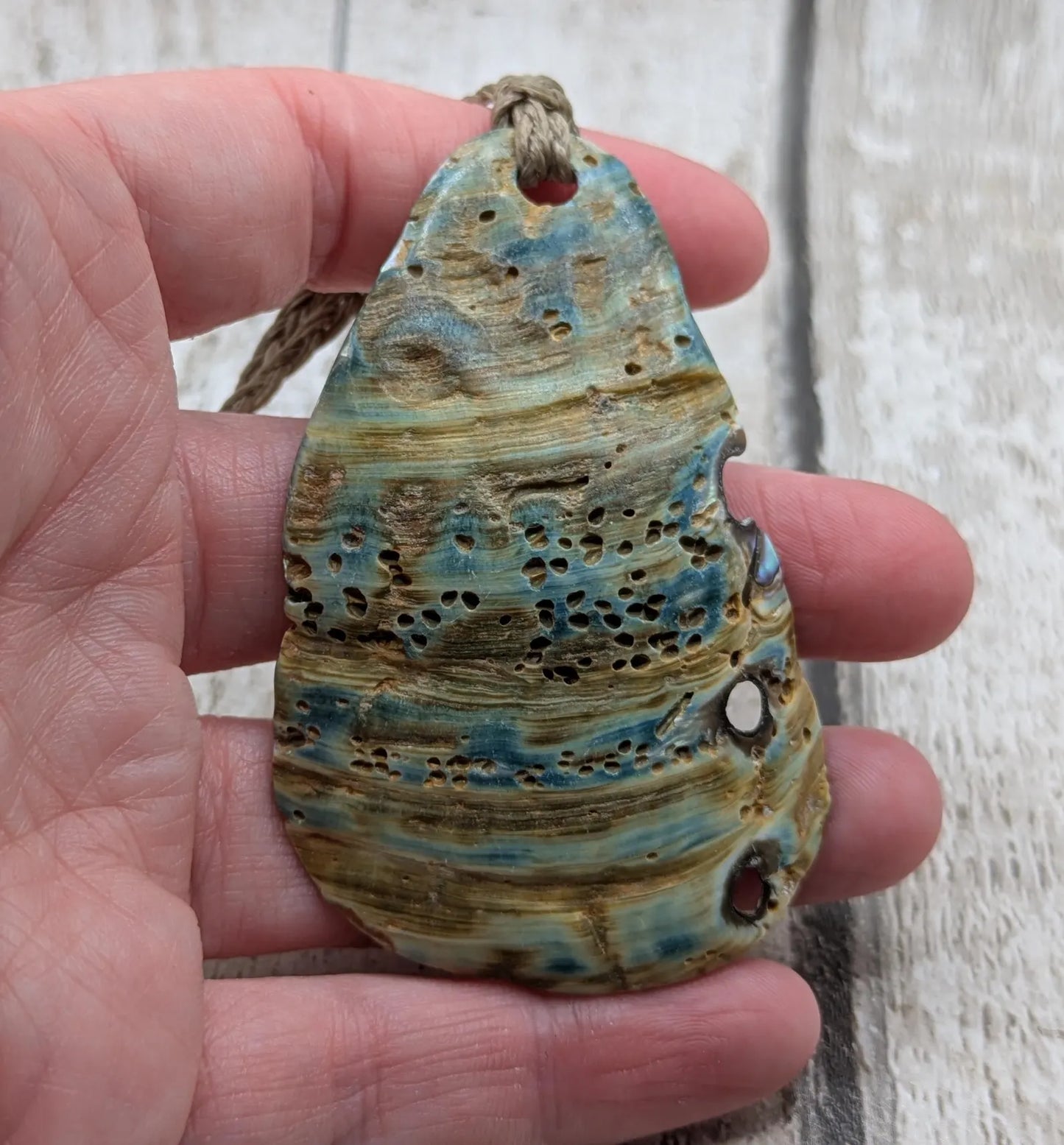 Large Freeform NZ Pāua Shell Pendant – Iridescent Abalone Statement Necklace, Natural statement Beach Jewellery.