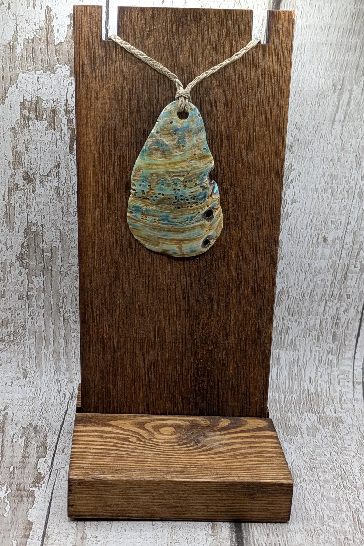 Large Freeform NZ Pāua Shell Pendant – Iridescent Abalone Statement Necklace, Natural statement Beach Jewellery.