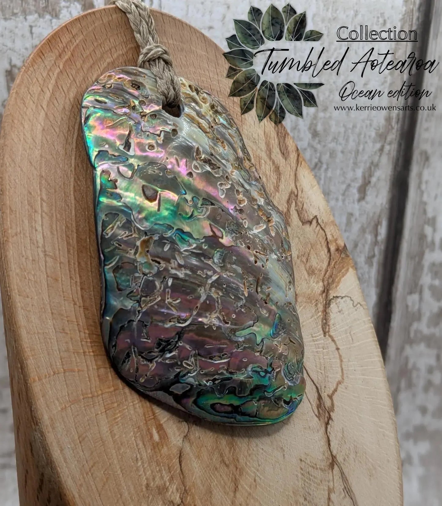 Large Freeform NZ Pāua Shell Pendant – Iridescent Abalone Statement Necklace, Natural statement Beach Jewellery.