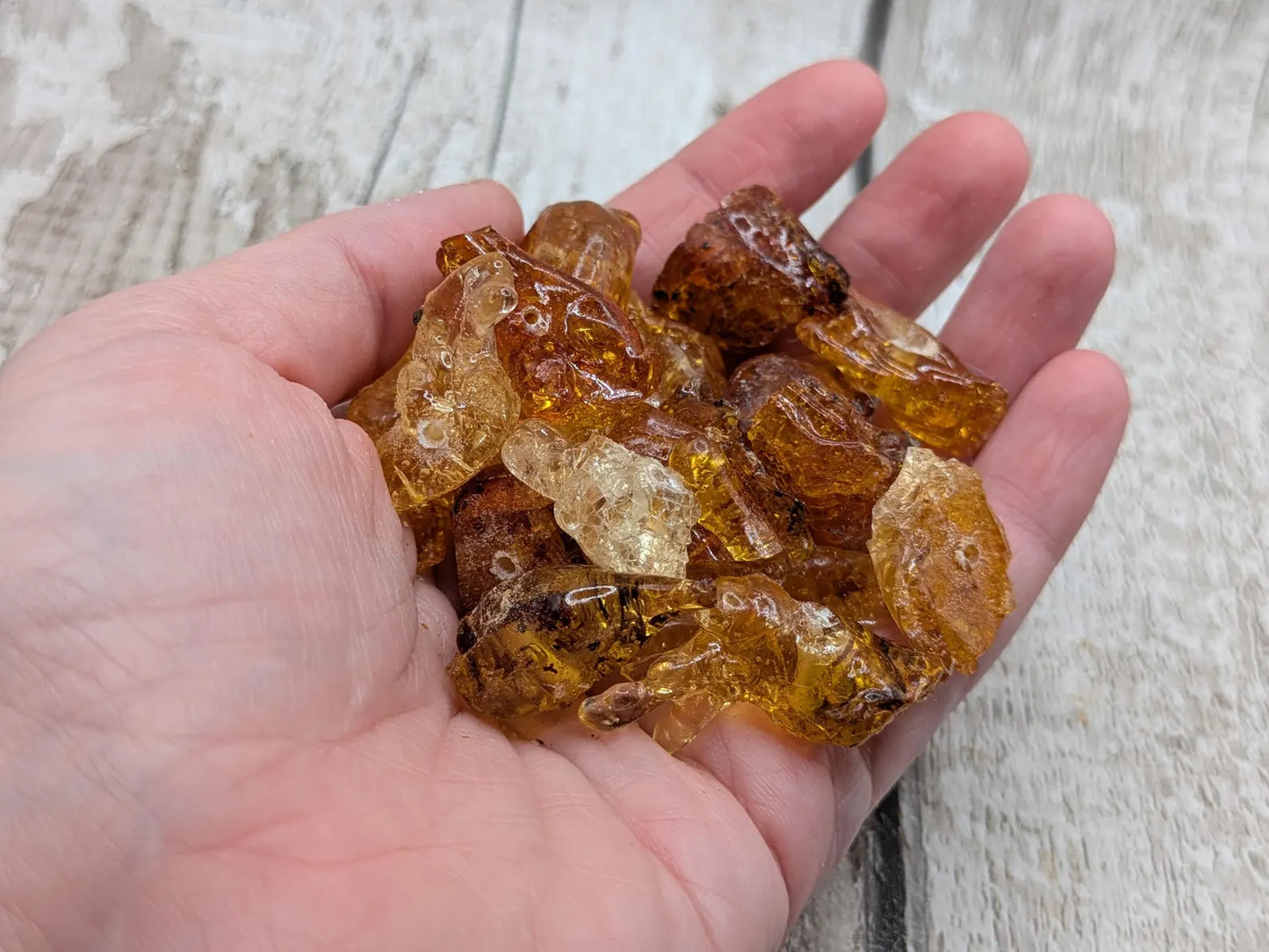 Cherry tree copal amber, natural resin sap beads for alter offerings and shell works. Not for jewellery work.