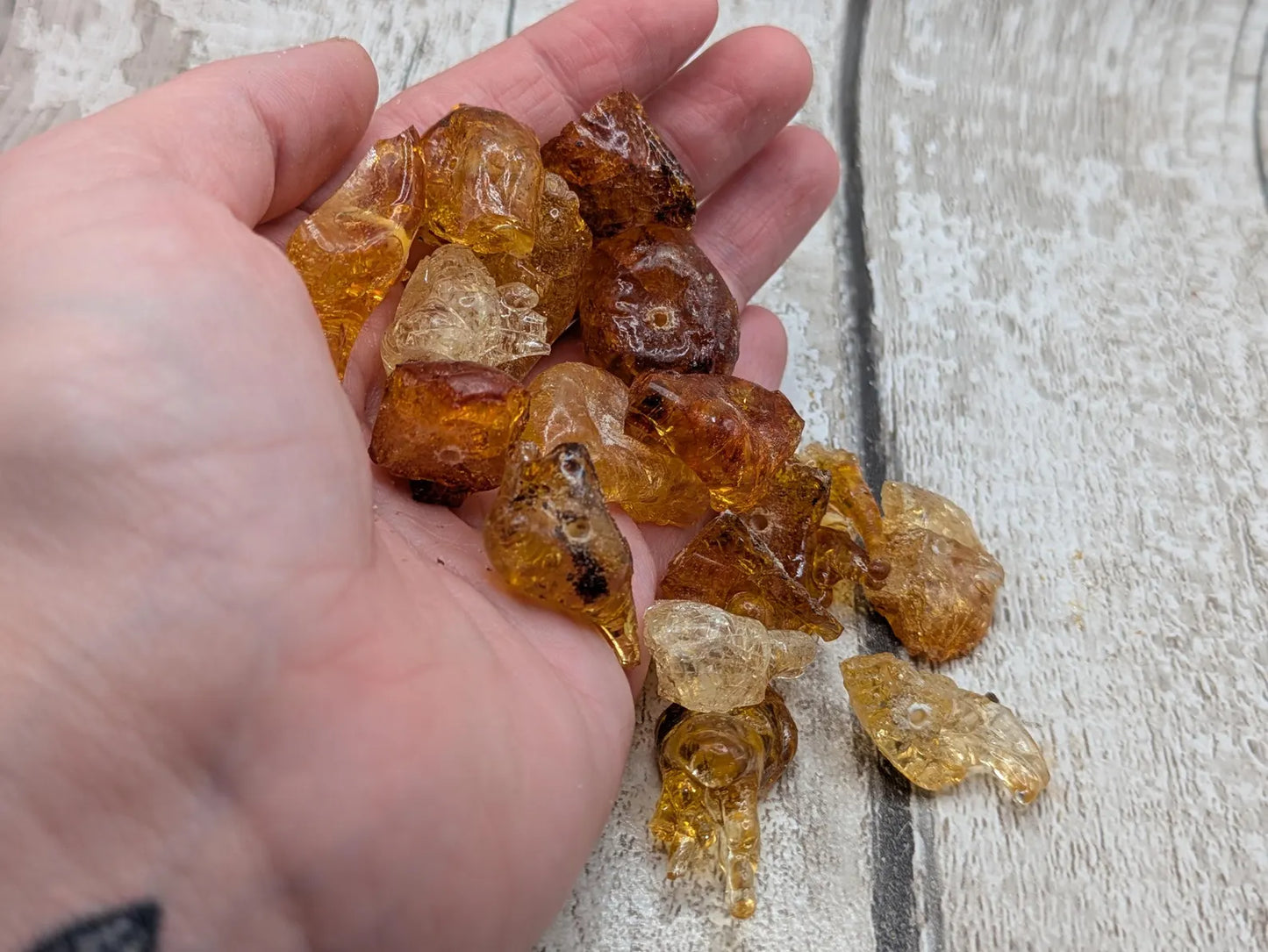 Cherry tree copal amber, natural resin sap beads for alter offerings and shell works. Not for jewellery work.