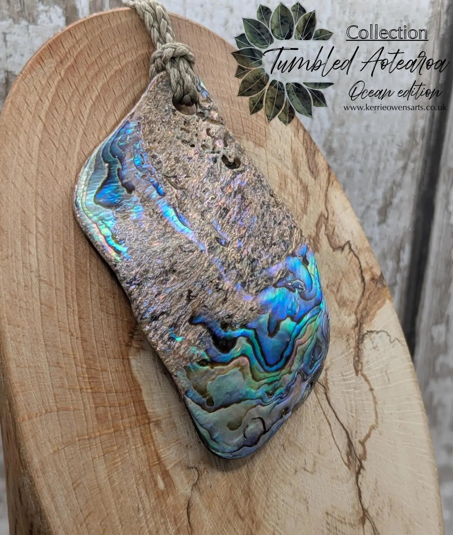 Large Freeform NZ Pāua Shell Pendant – Iridescent Abalone Statement Necklace, Natural statement Beach Jewellery.