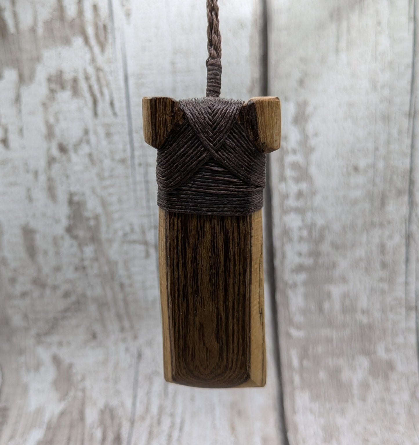 Spalted laburnum wood Hei Toki adze pendant.
