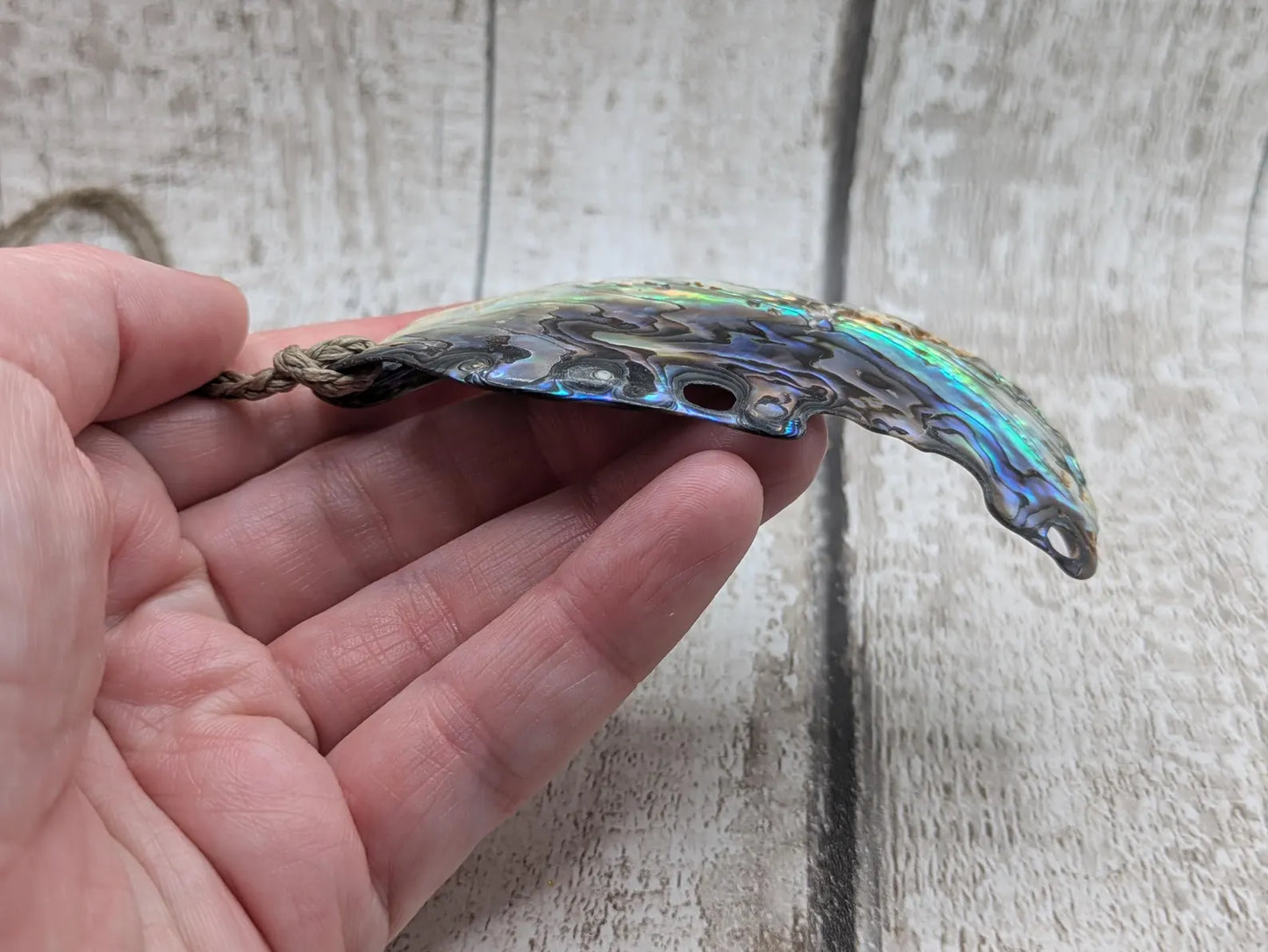 Large Freeform NZ Pāua Shell Pendant – Iridescent Abalone Statement Necklace, Natural statement Beach Jewellery.
