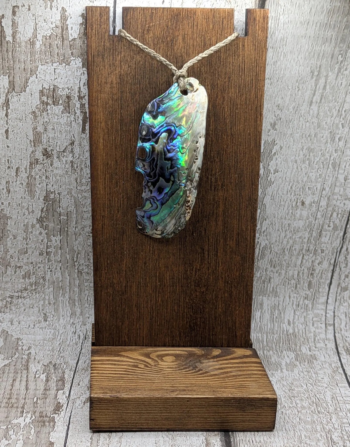 Large Freeform NZ Pāua Shell Pendant – Iridescent Abalone Statement Necklace, Natural statement Beach Jewellery.