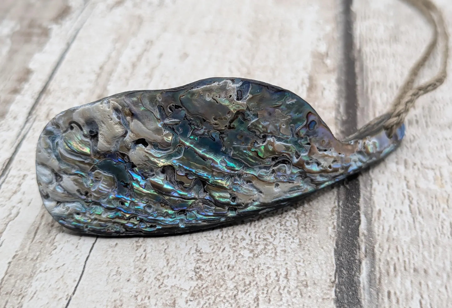 Large Freeform NZ Pāua Shell Pendant – Iridescent Abalone Statement Necklace, Natural statement Beach Jewellery.