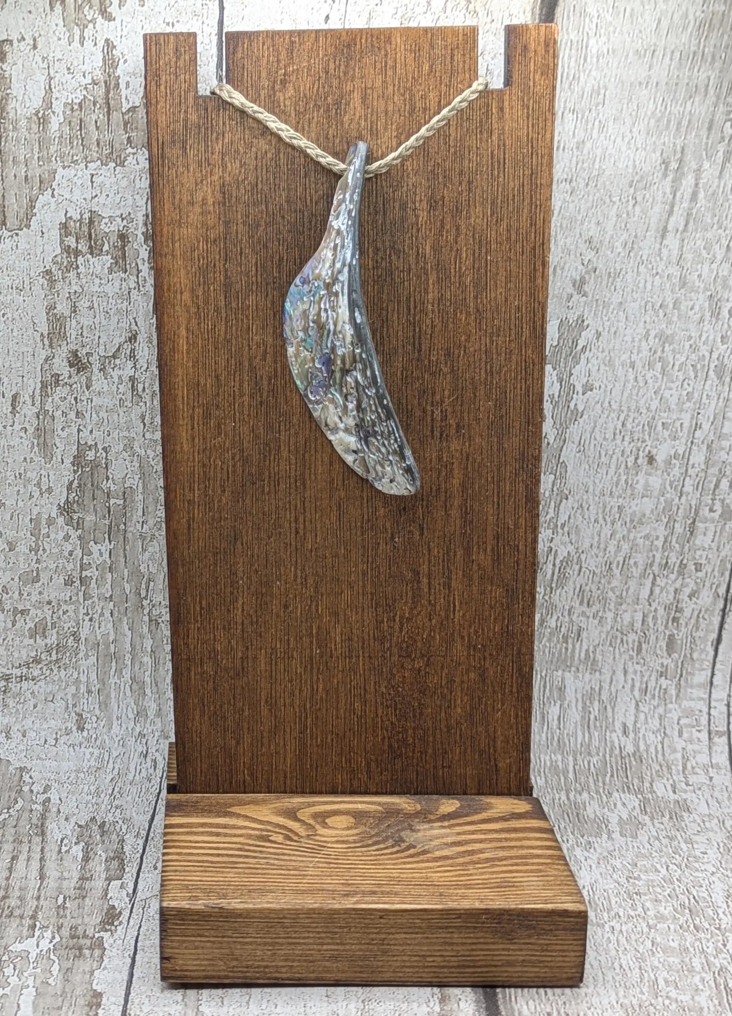 Large Freeform NZ Pāua Shell Pendant – Iridescent Abalone Statement Necklace, Natural statement Beach Jewellery.