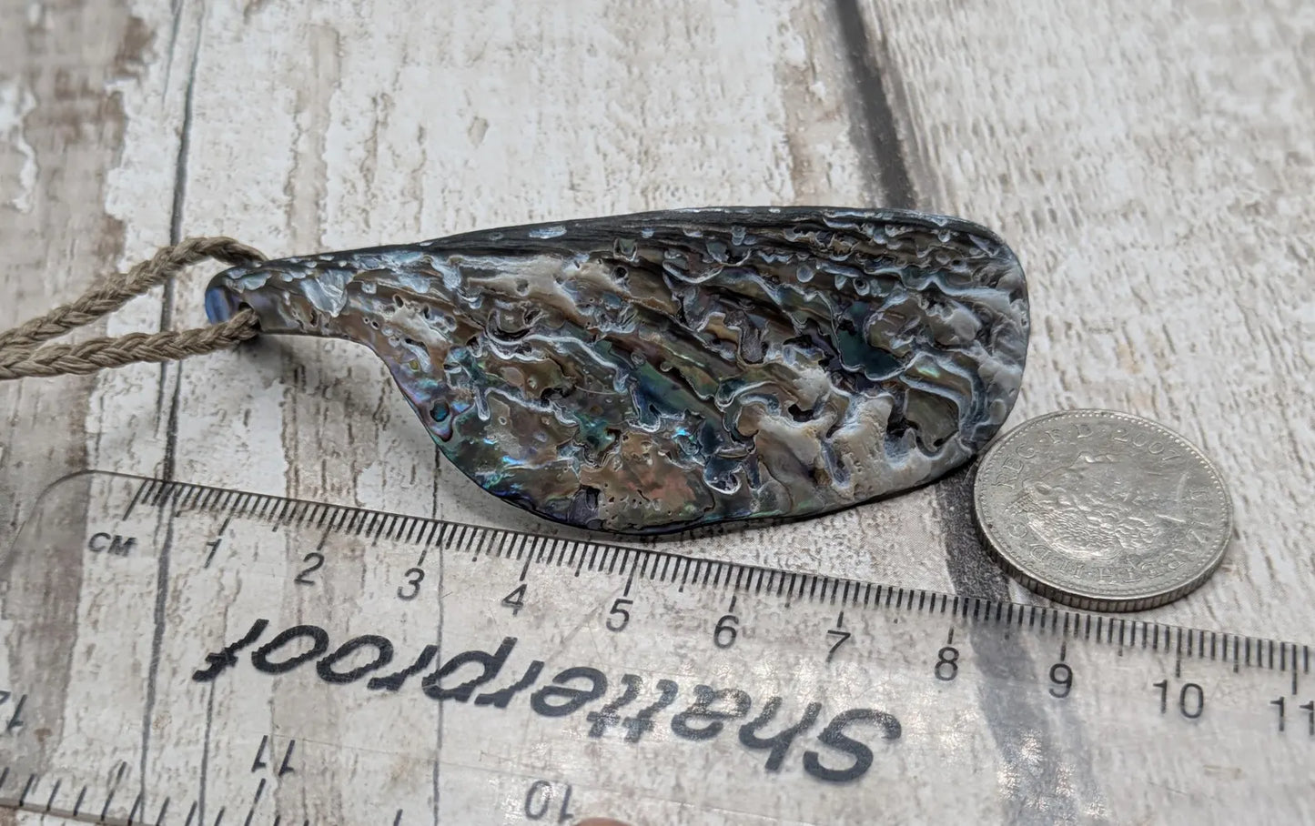 Large Freeform NZ Pāua Shell Pendant – Iridescent Abalone Statement Necklace, Natural statement Beach Jewellery.