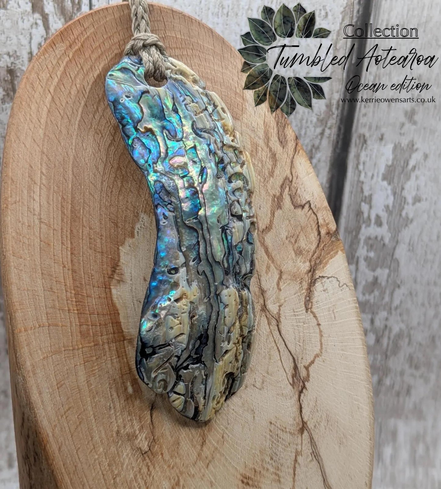 Large Freeform NZ Pāua Shell Pendant – Iridescent Abalone Statement Necklace, Natural statement Beach Jewellery.