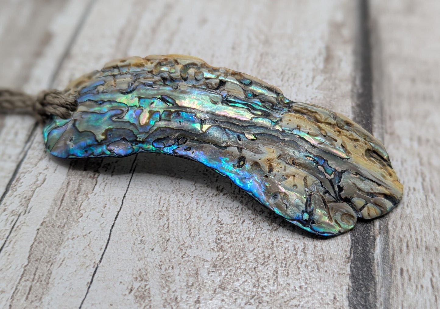 Large Freeform NZ Pāua Shell Pendant – Iridescent Abalone Statement Necklace, Natural statement Beach Jewellery.