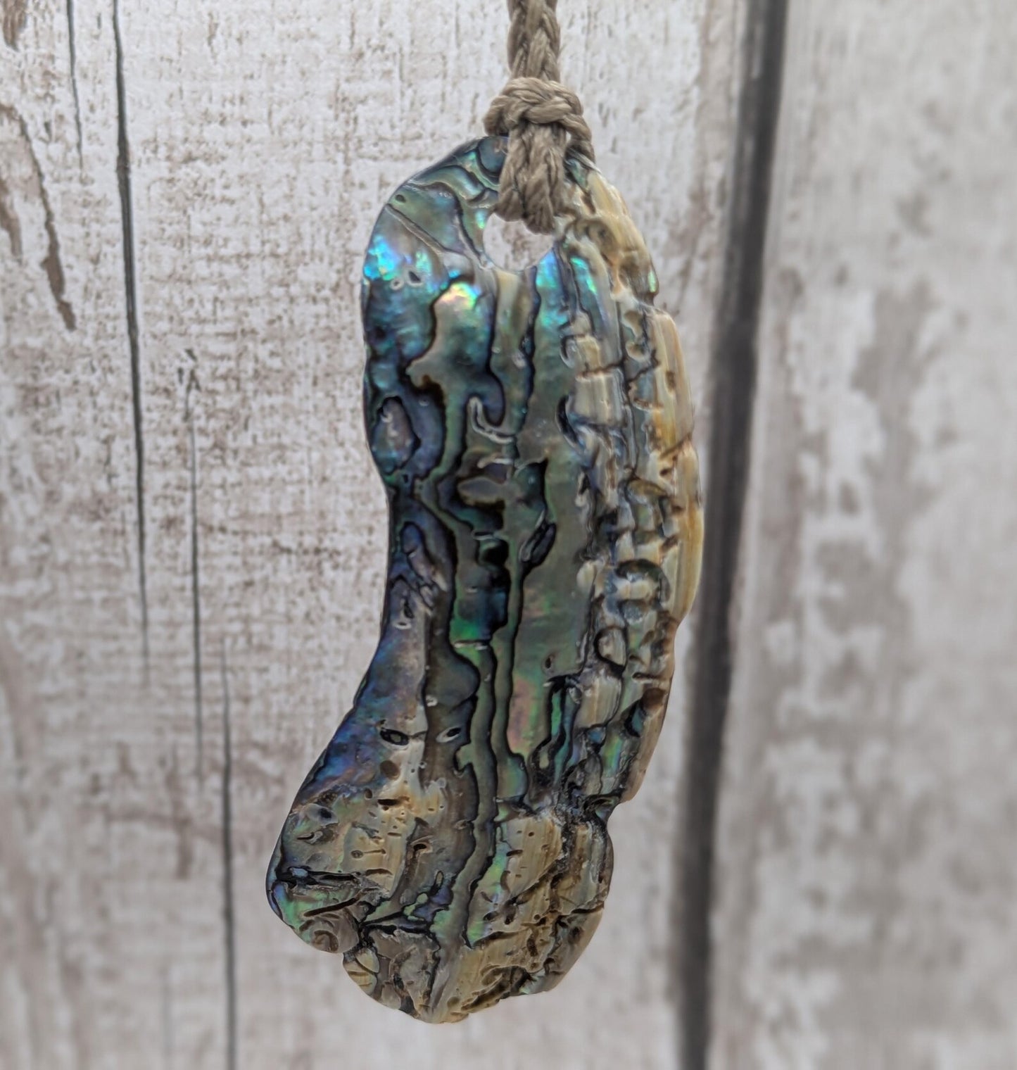 Large Freeform NZ Pāua Shell Pendant – Iridescent Abalone Statement Necklace, Natural statement Beach Jewellery.
