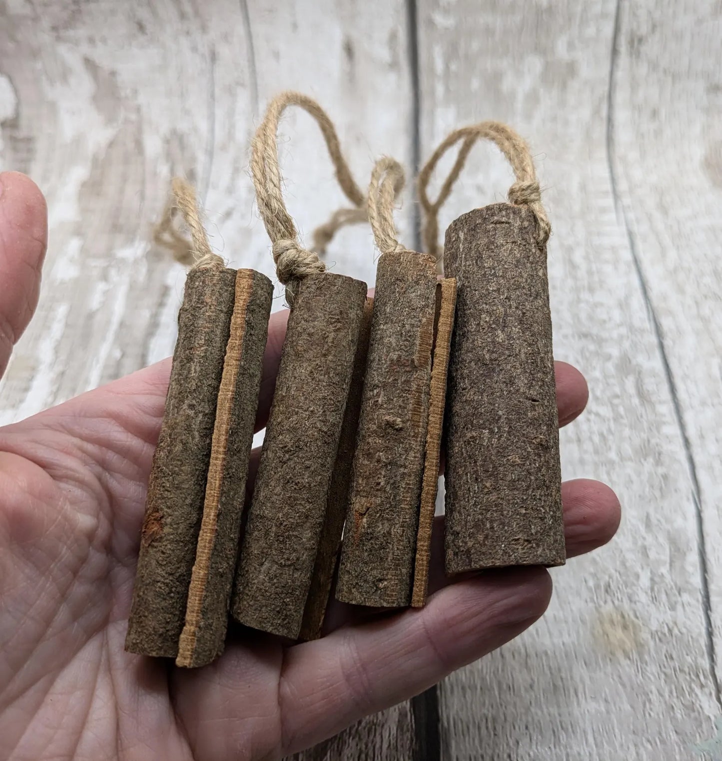 Cinnamon rolled hanging decoration.