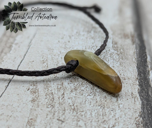 Tumbled adjustable Pounamu greenstone Jade bracelet