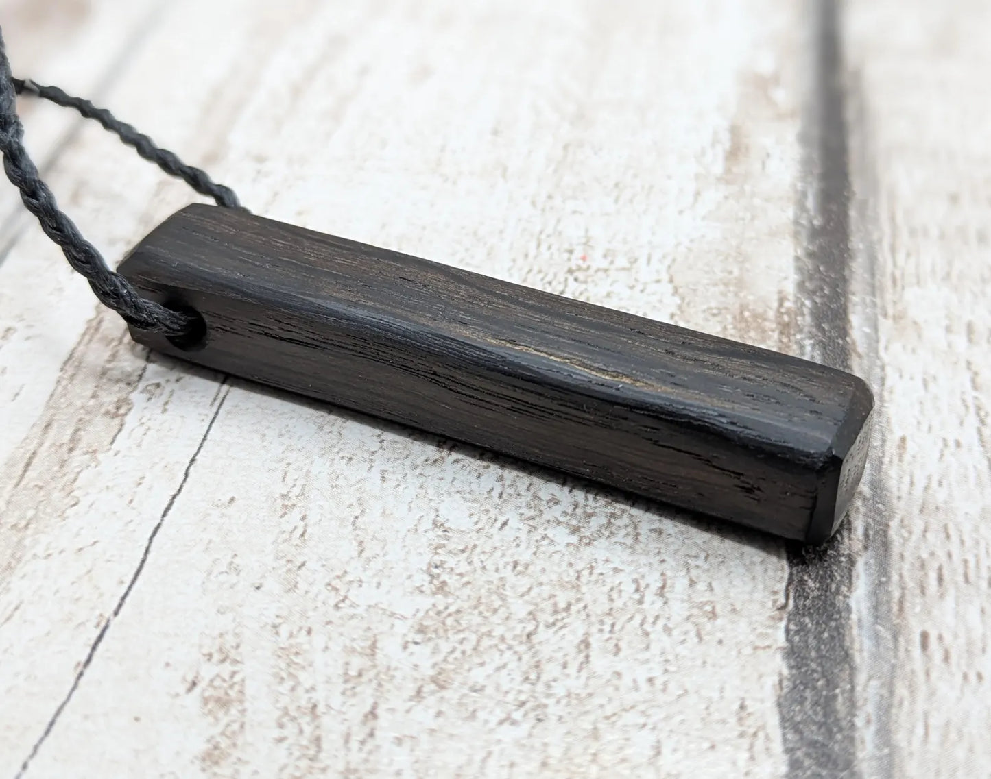 fenland bog oak rectangular pendant - Ancient British Wood, Necklace, Nature Jewellery.
