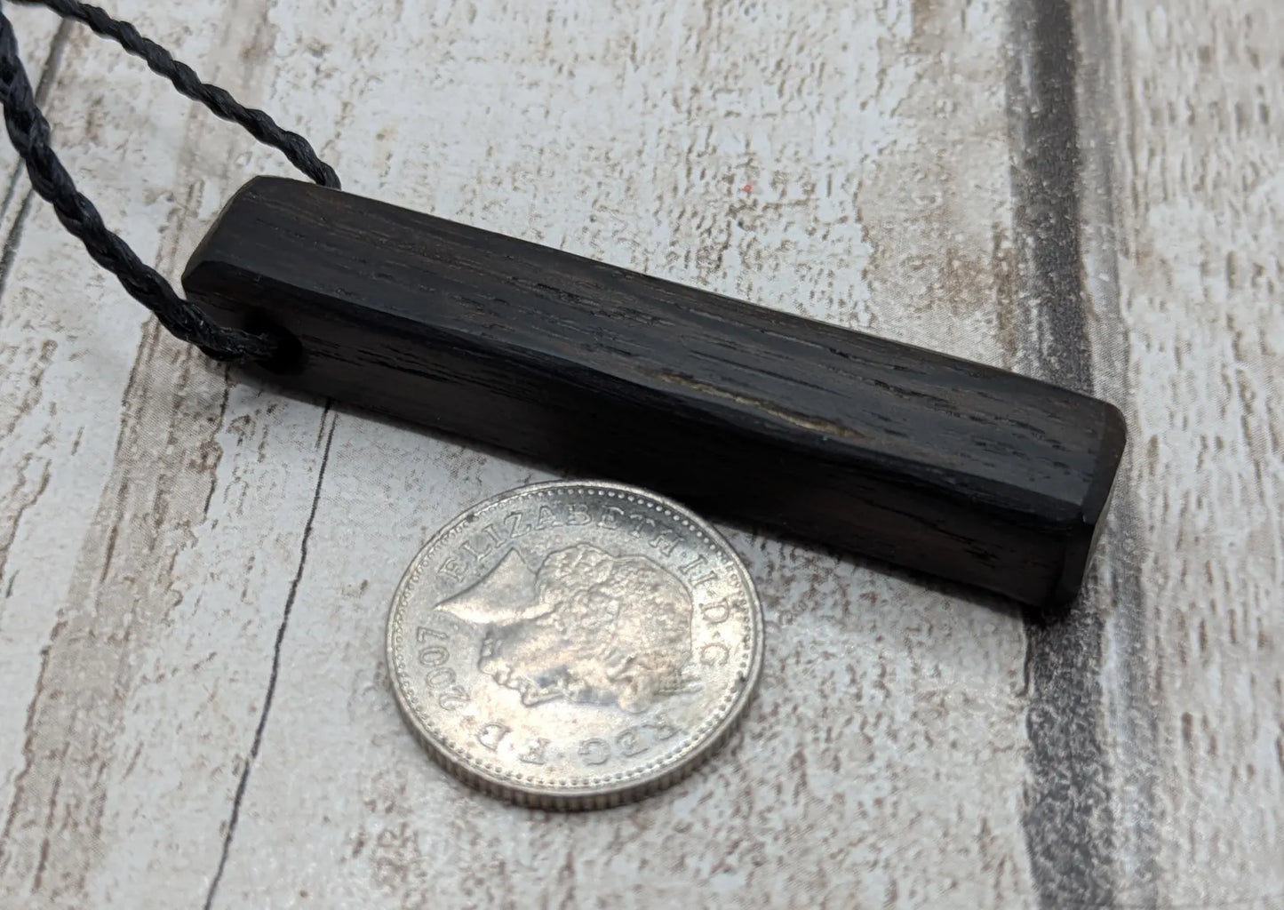 fenland bog oak rectangular pendant - Ancient British Wood, Necklace, Nature Jewellery.