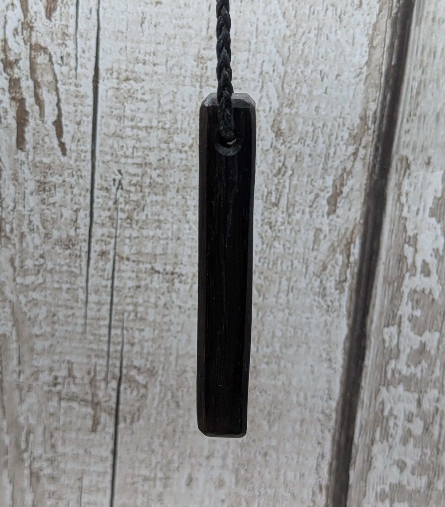 fenland bog oak rectangular pendant - Ancient British Wood, Necklace, Nature Jewellery.