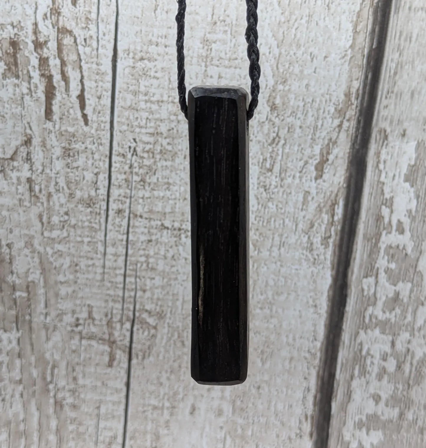 fenland bog oak rectangular pendant - Ancient British Wood, Necklace, Nature Jewellery.