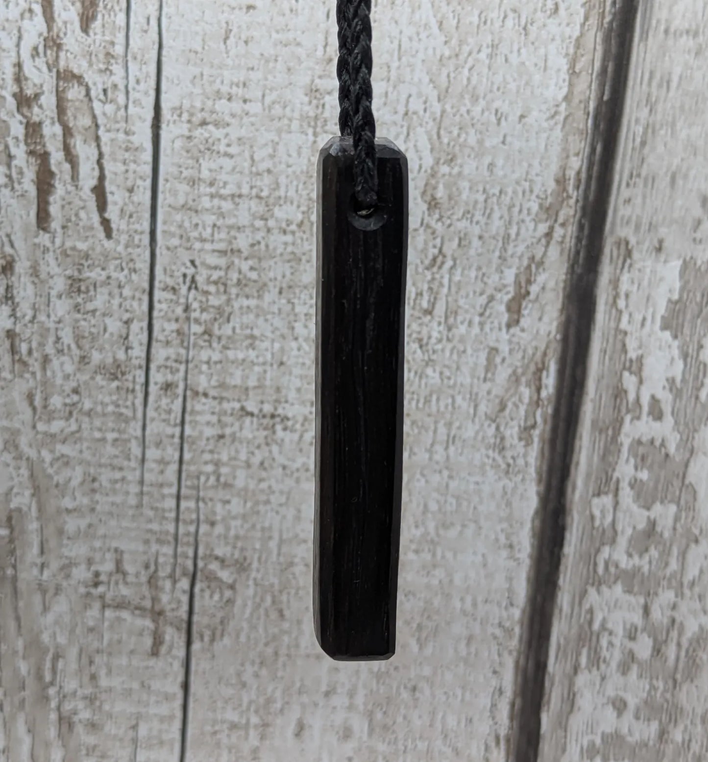 fenland bog oak rectangular pendant - Ancient British Wood, Necklace, Nature Jewellery.