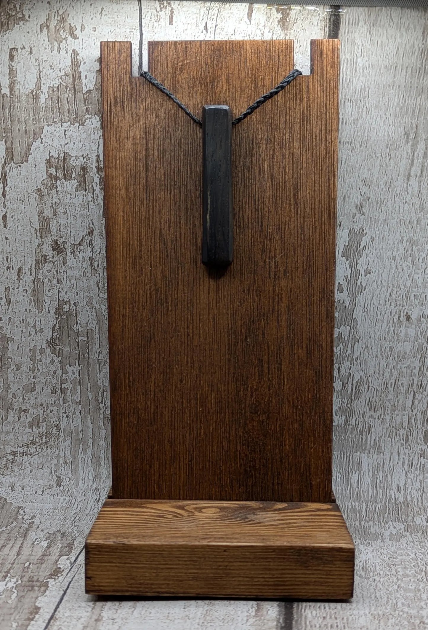 fenland bog oak rectangular pendant - Ancient British Wood, Necklace, Nature Jewellery.
