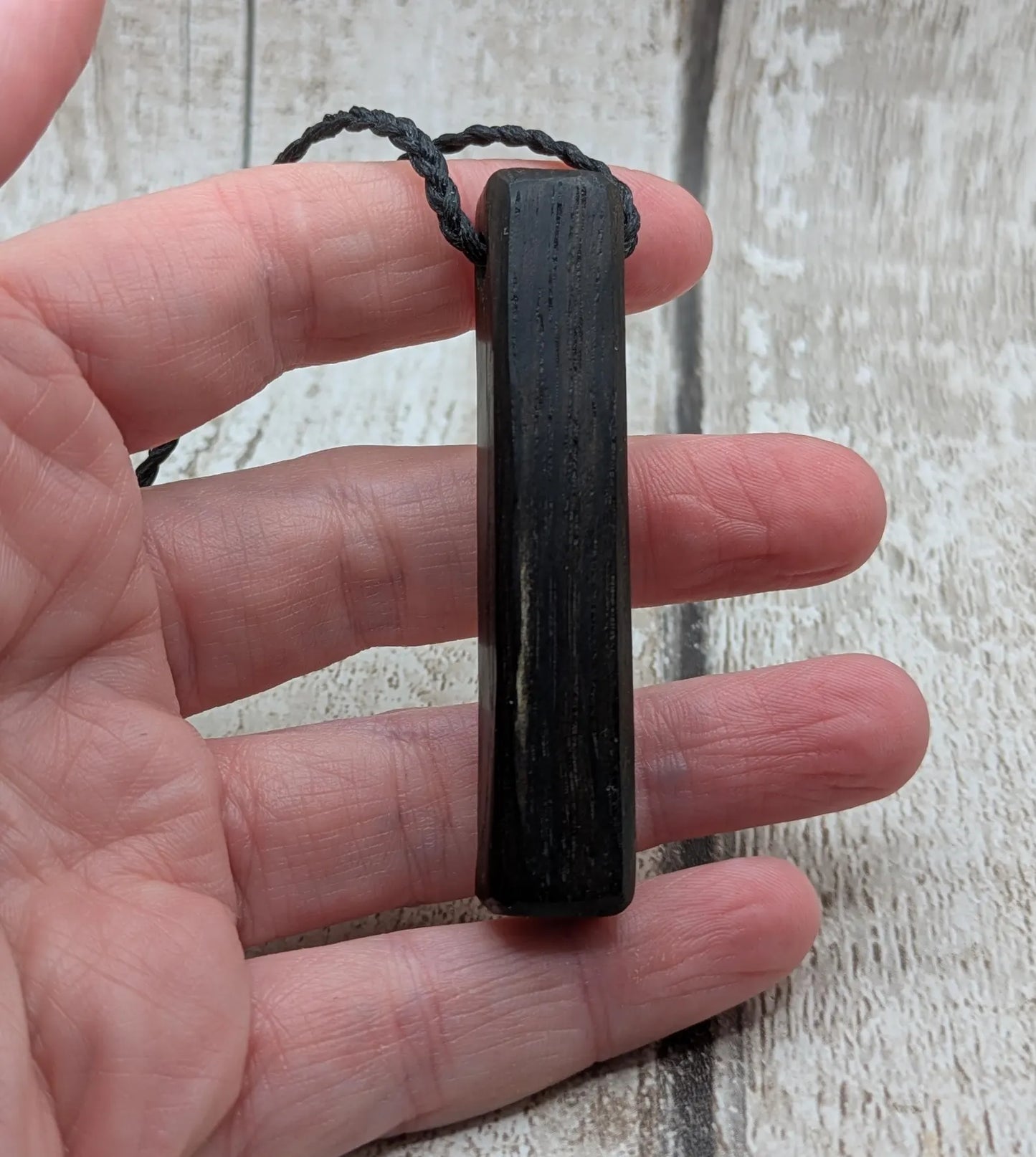 fenland bog oak rectangular pendant - Ancient British Wood, Necklace, Nature Jewellery.