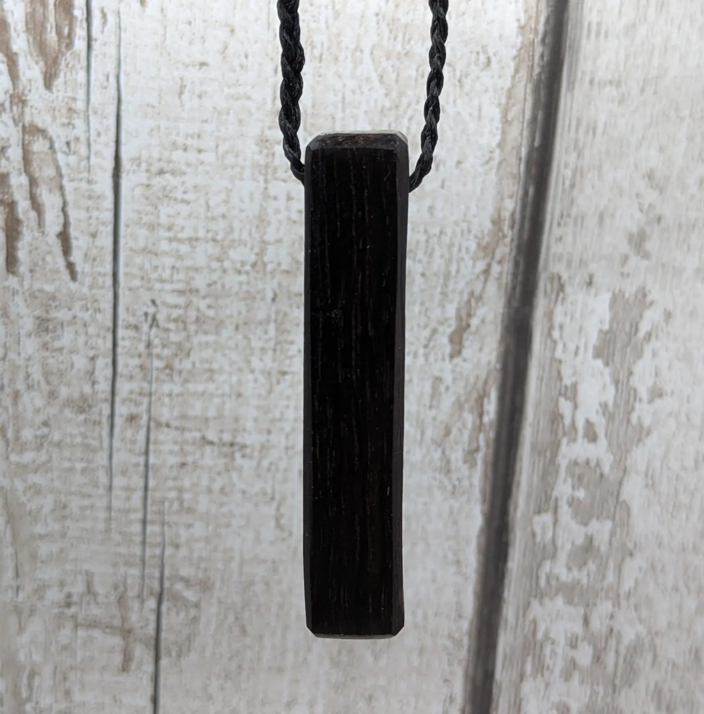 fenland bog oak rectangular pendant - Ancient British Wood, Necklace, Nature Jewellery.