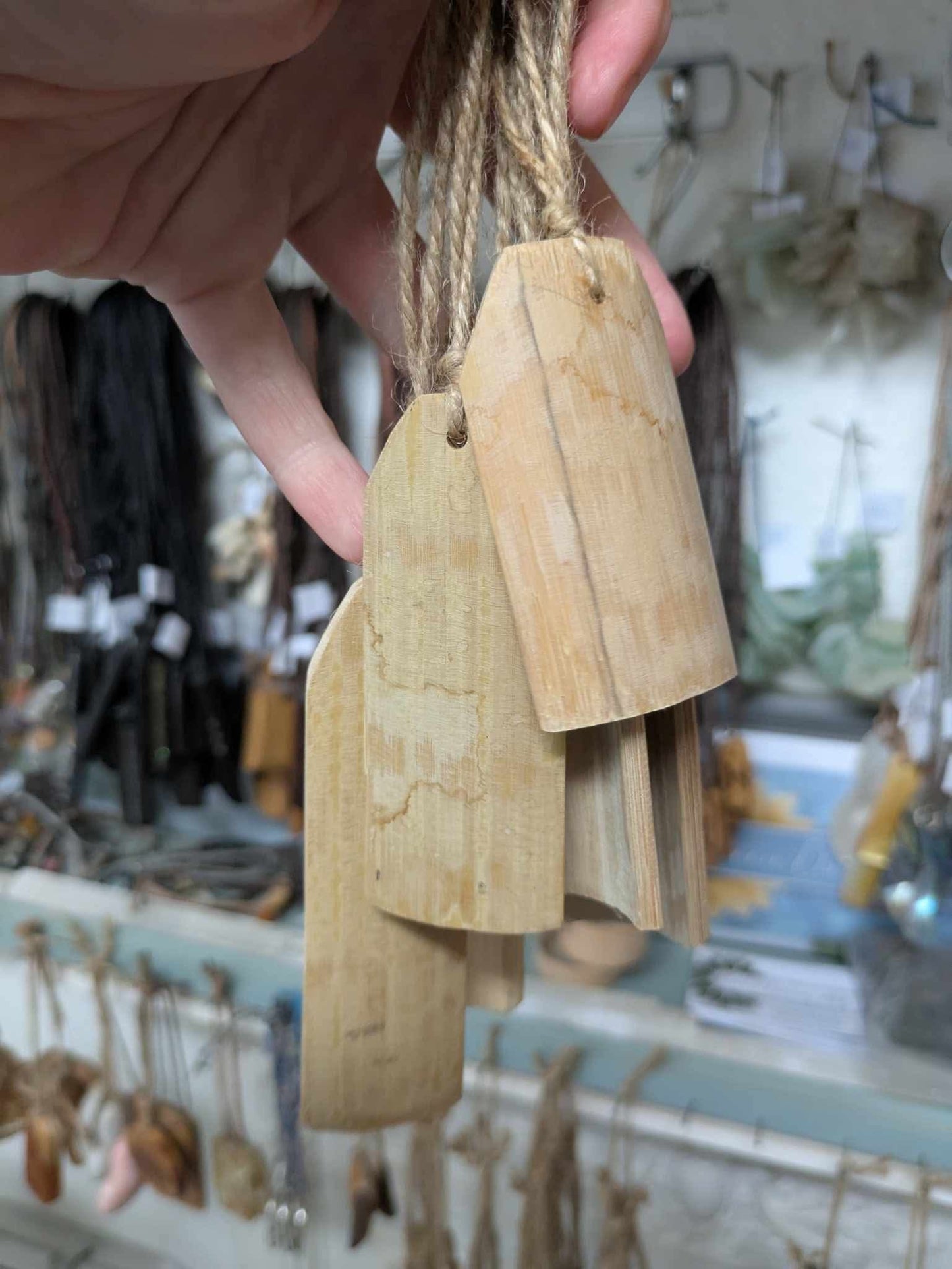 Bamboo blank decorations, 8 pack.