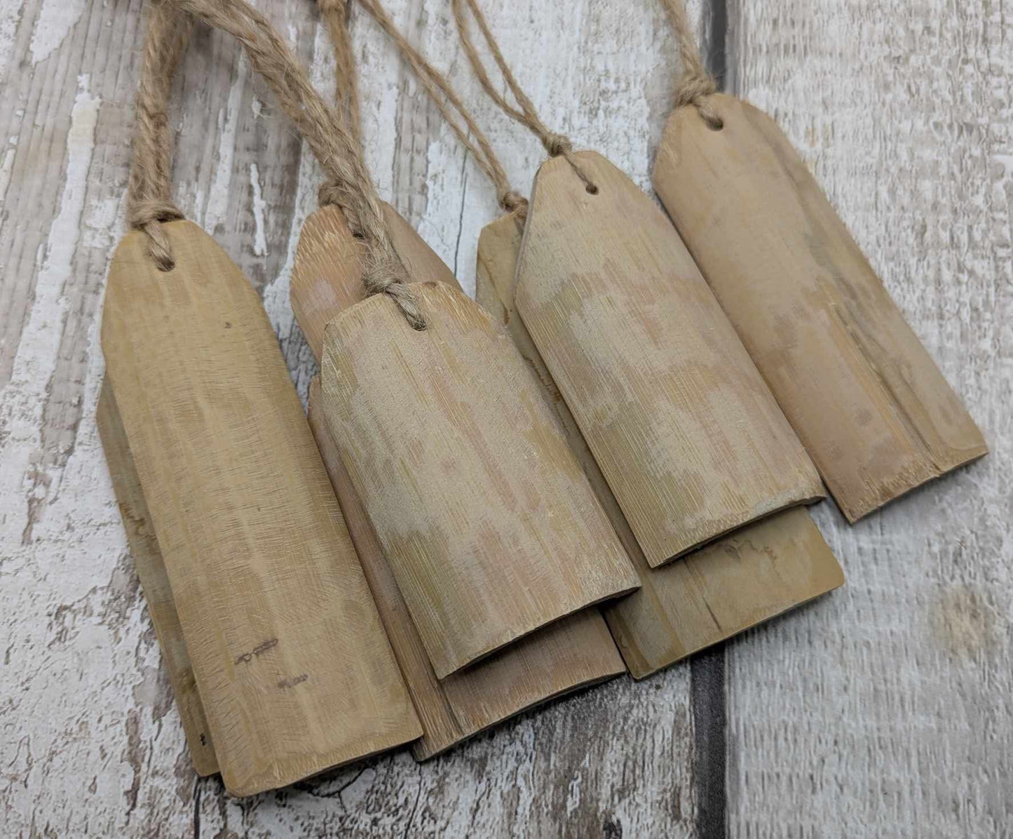 Bamboo blank decorations, 8 pack.