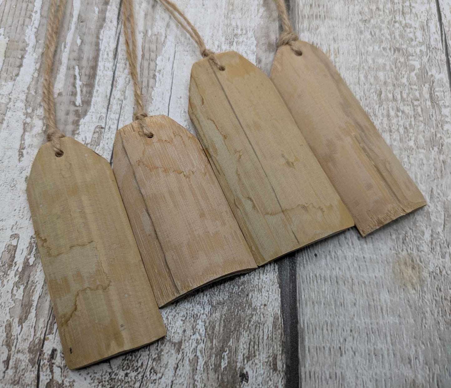 Bamboo blank decorations, 8 pack.