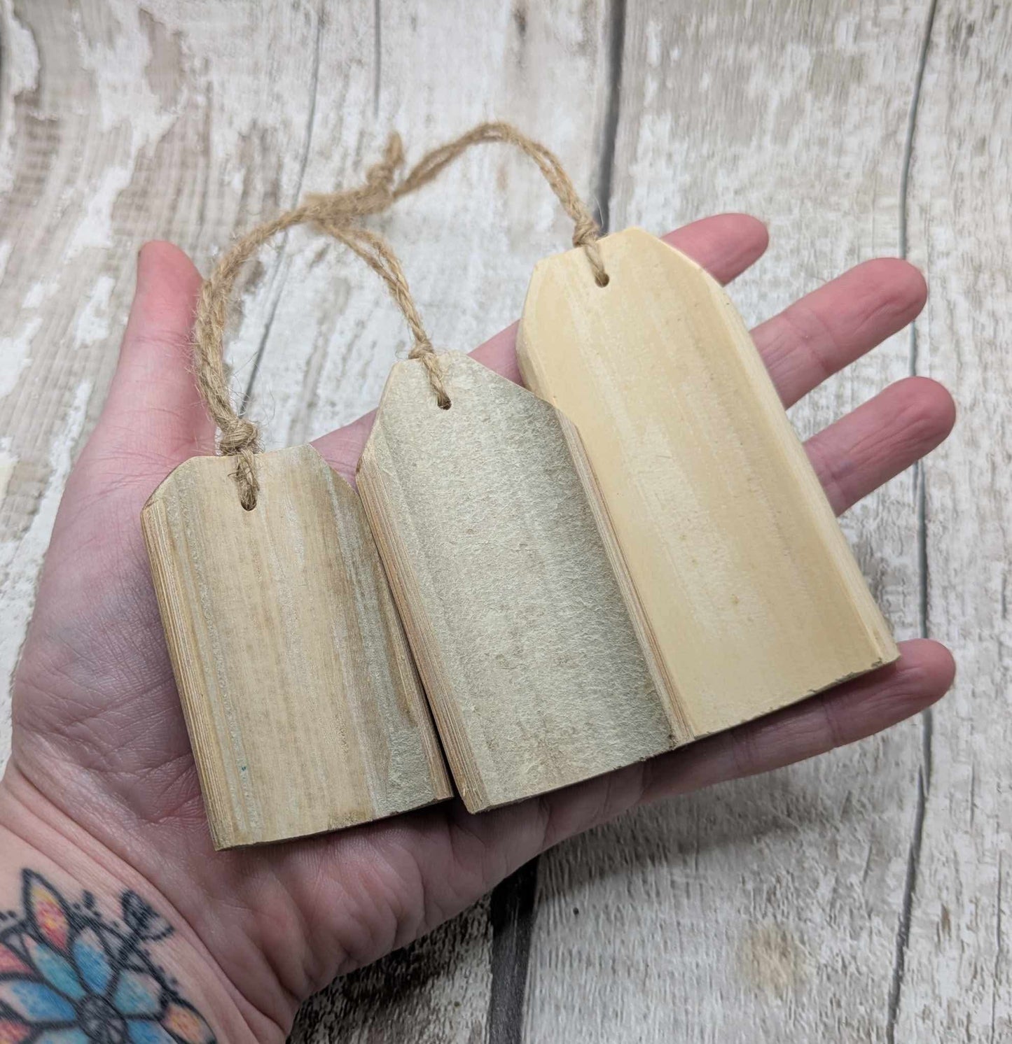 Bamboo blank decorations, 8 pack.