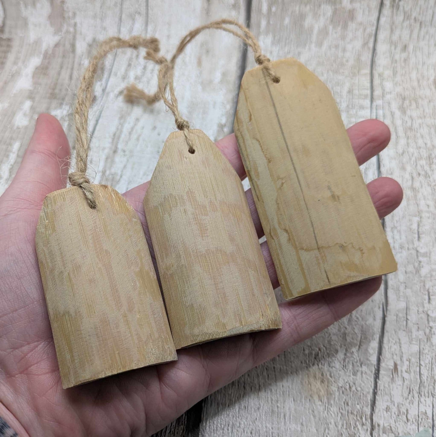 Bamboo blank decorations, 8 pack.
