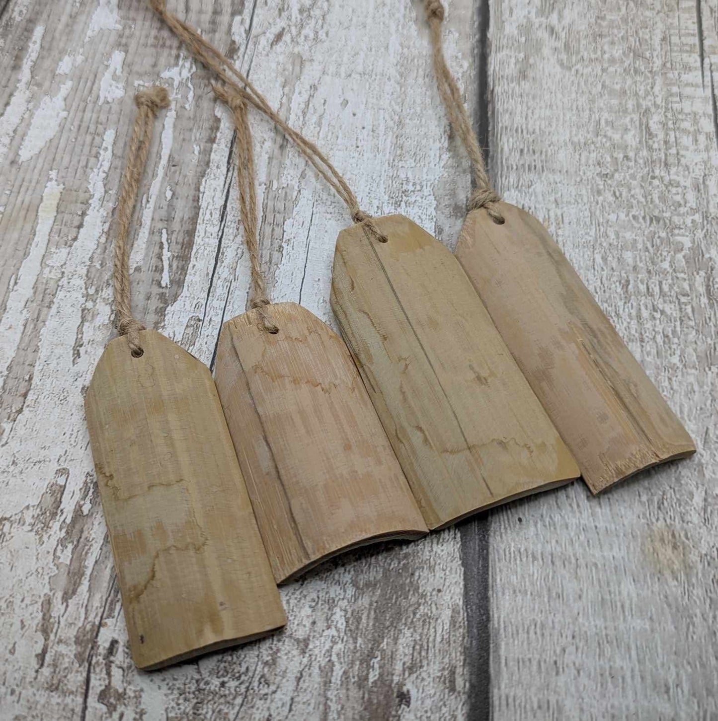 Bamboo blank decorations, 8 pack.