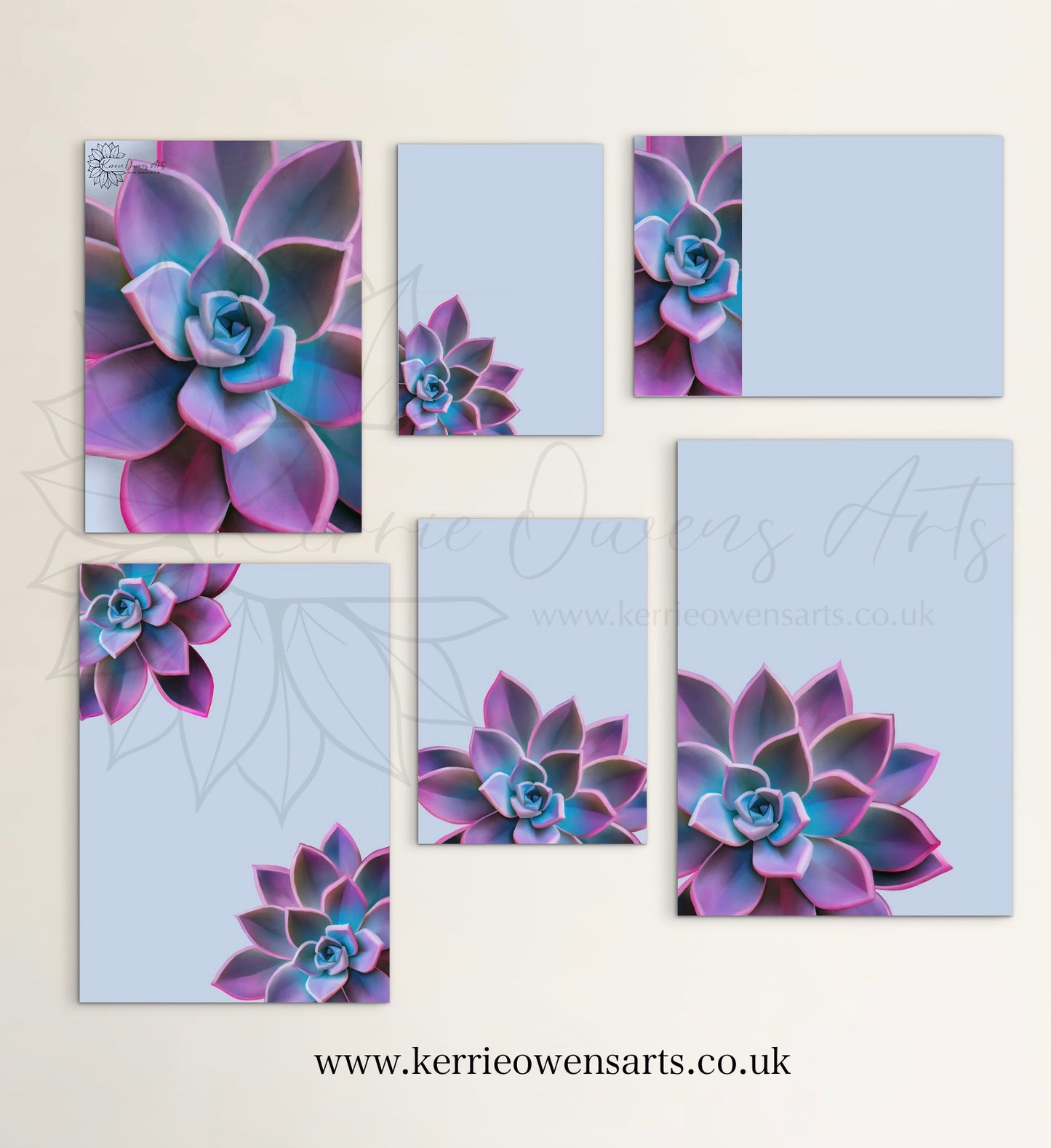 Cosmic coloured succulent wedding/party stationary pack, digital download.