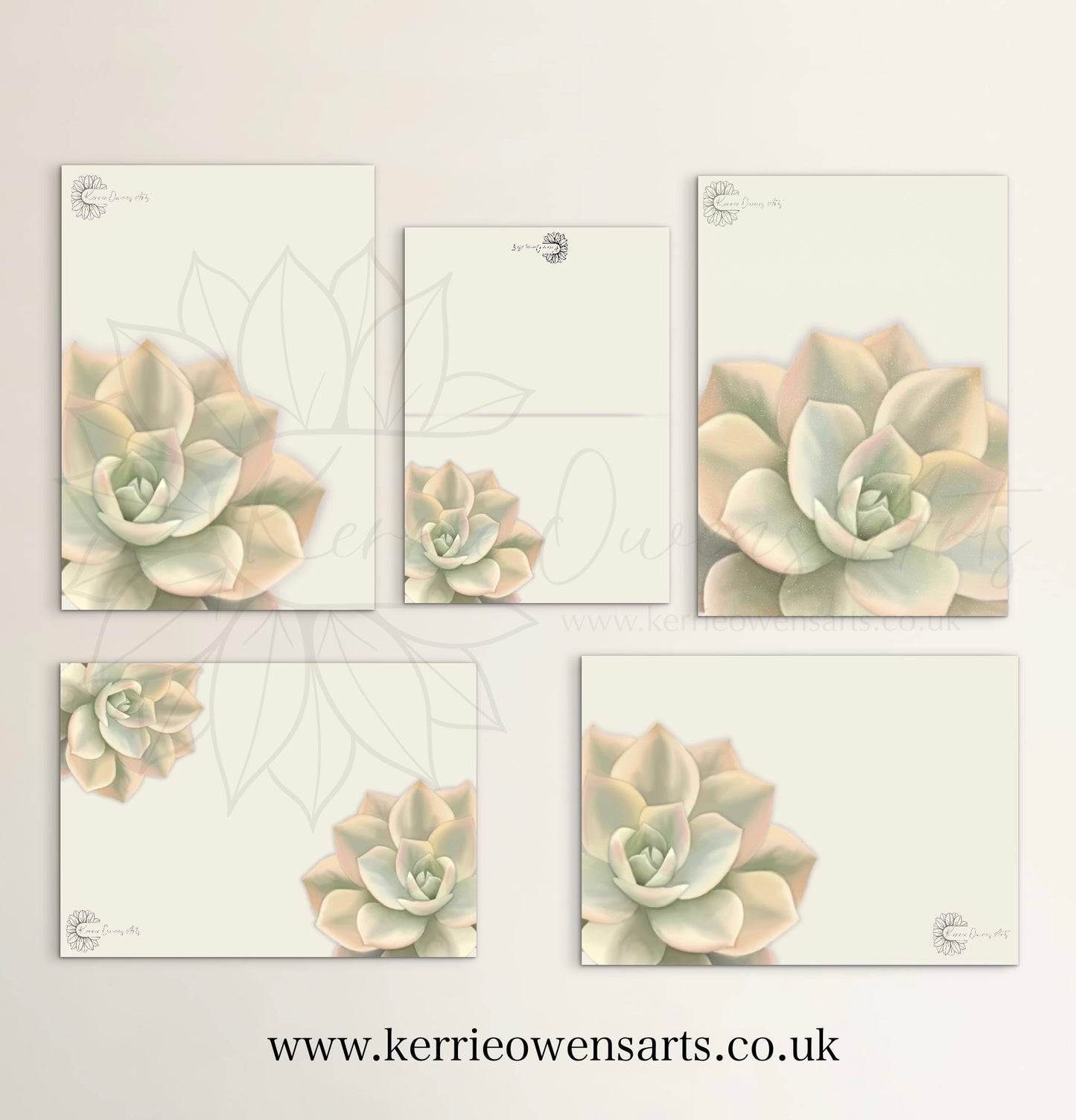 Light green succulent wedding/party stationary pack, digital download.