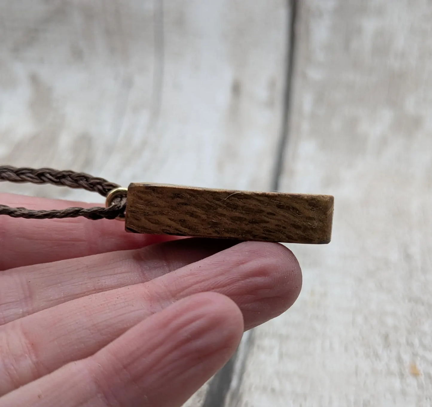 Olive wood raido rune pendant