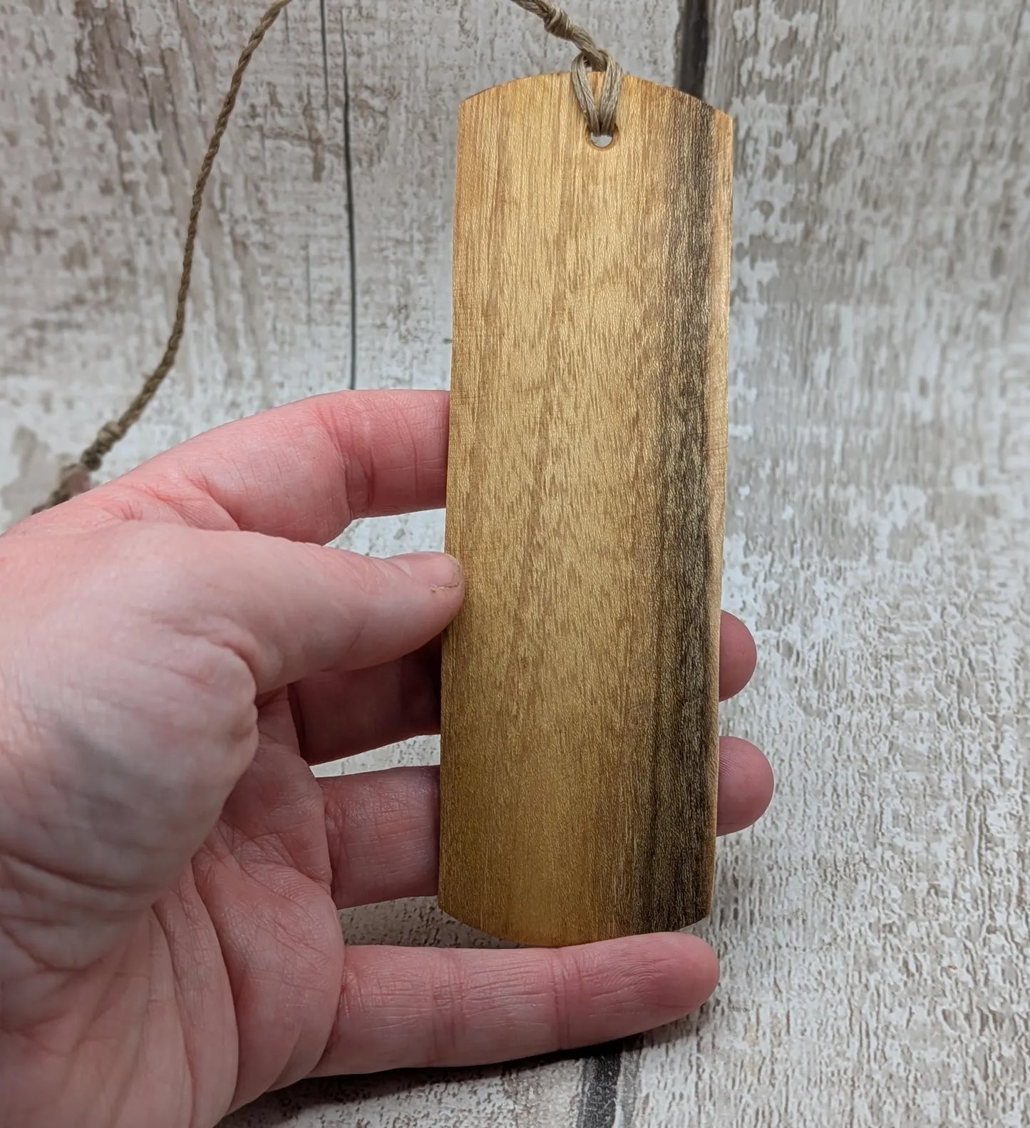 Laburnum wood hand made bookmark with Pleiades constellation laser print.