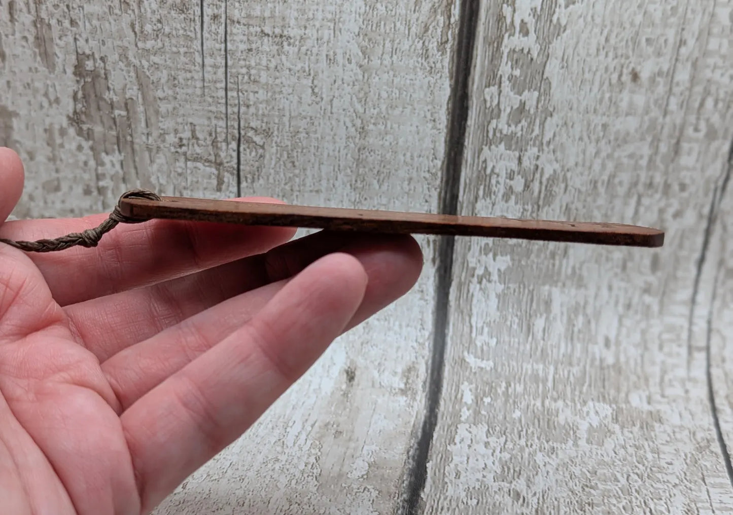 Walnut wood hand made bookmark with laser printed Pleiades constellation.