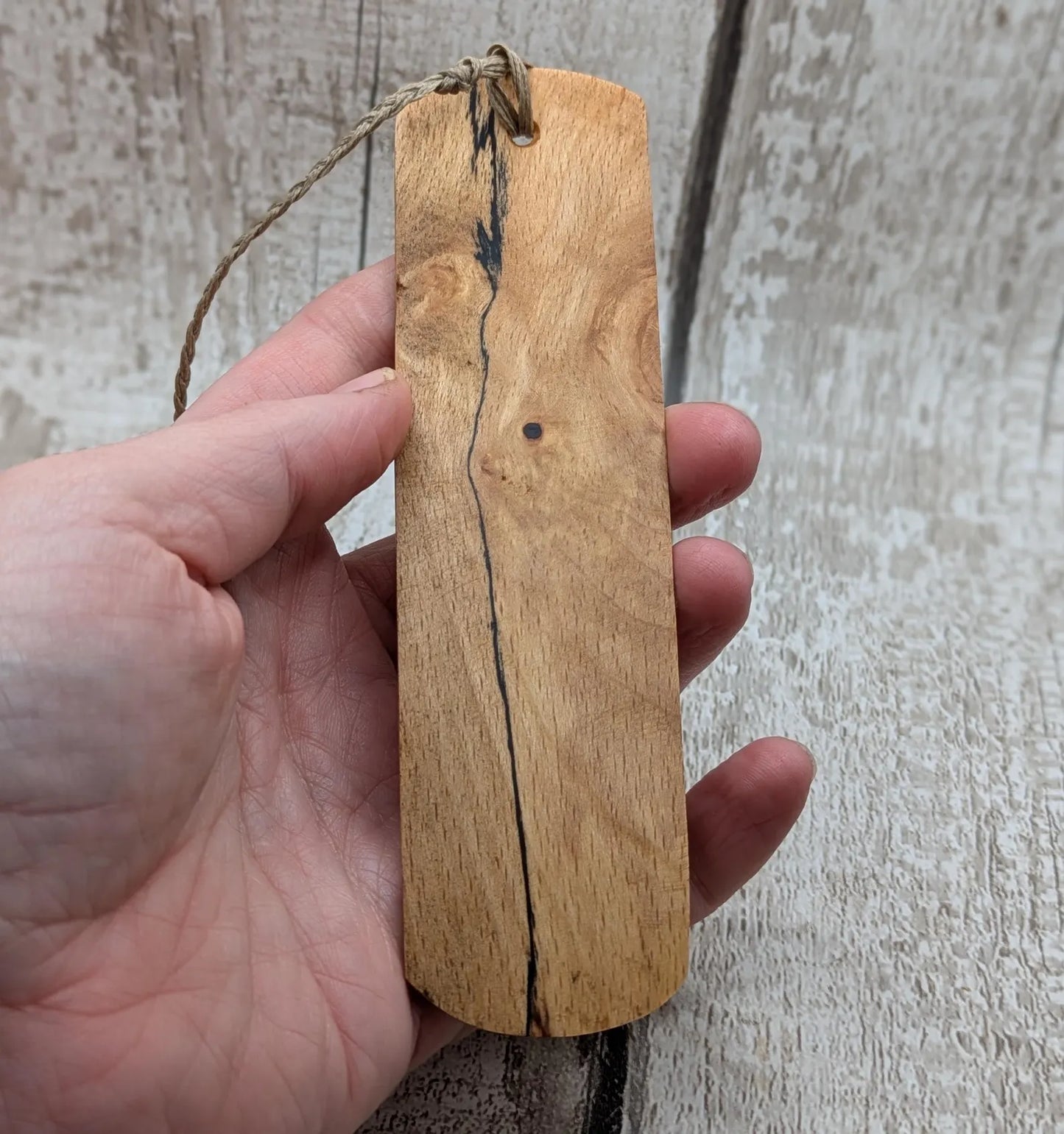 Breathe wood carved and laser printed bookmark.